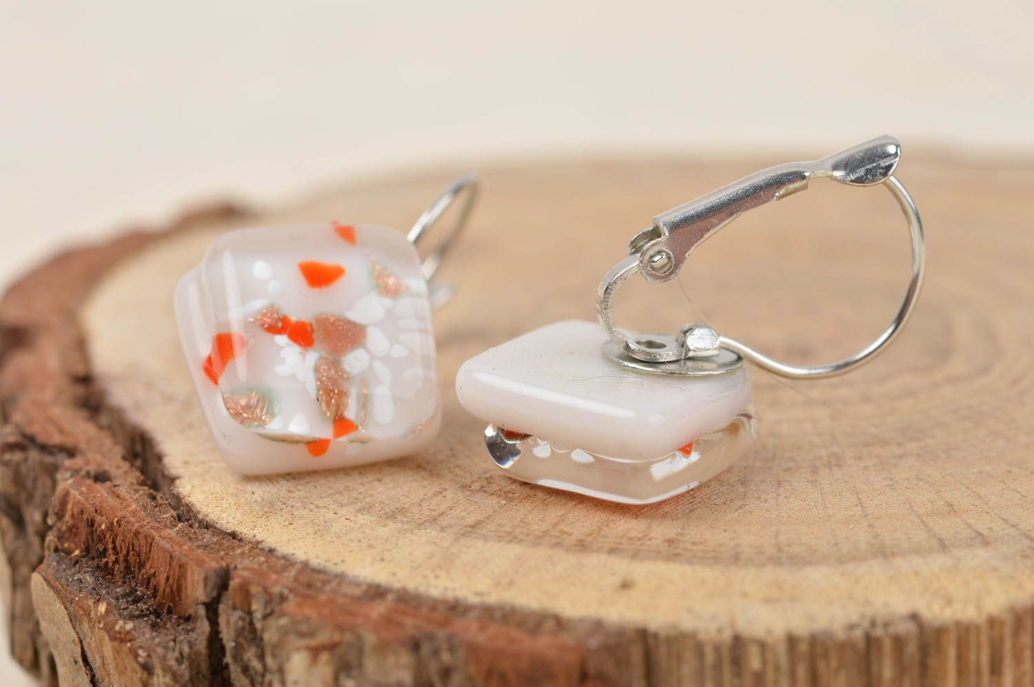 Handmade Designer Schmuck zarte Glas Ohrringe Accessoire für Frauen Fusing foto 1