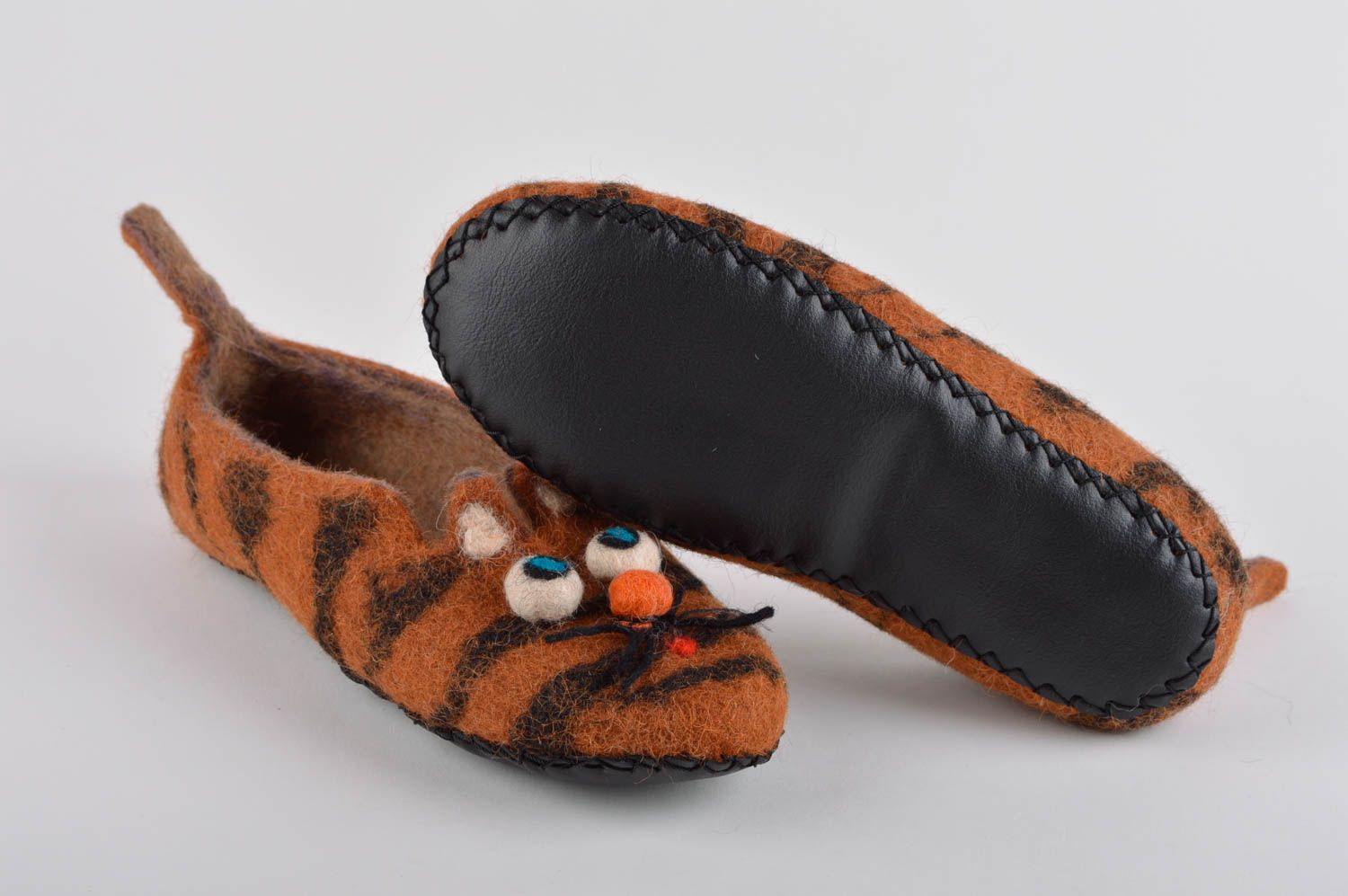 Zapatillas de casa de fieltro hechas a mano calzado femenino regalo original foto 5