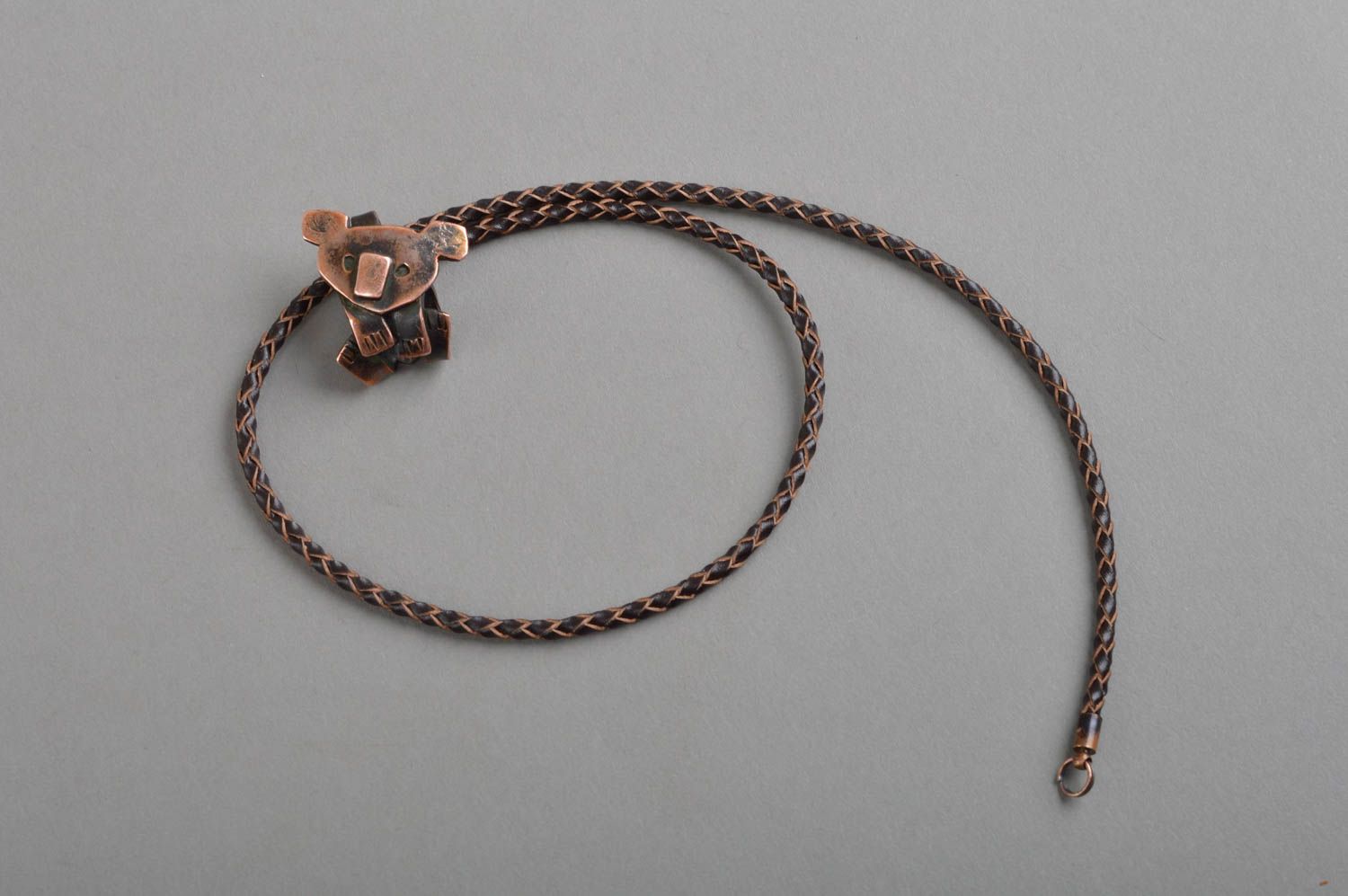 Handmade metal pendant designer copper accessory beautiful modern jewelry photo 2