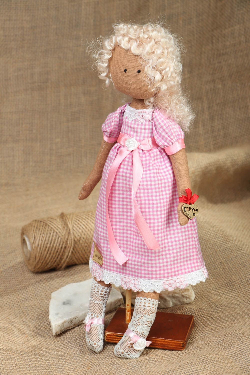Fabric doll made of cotton photo 5