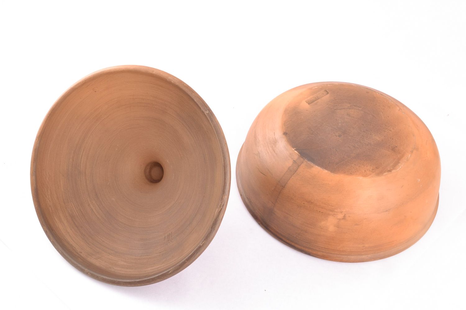 Red clay bowl with lid kilned with milk 0.6 ml photo 4