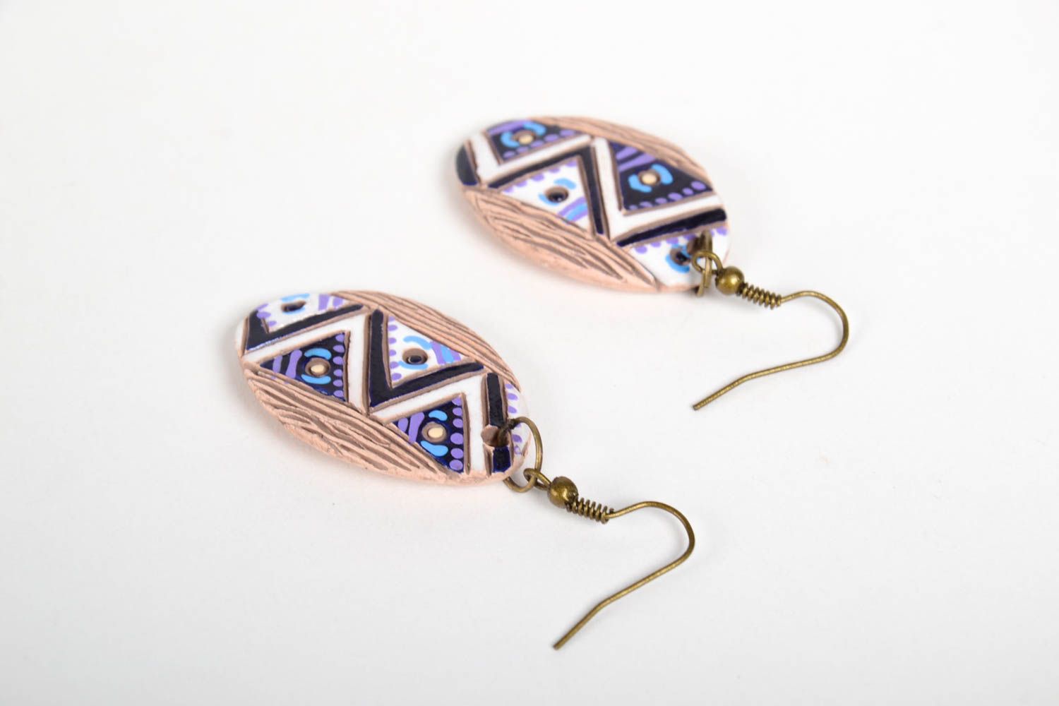 Juwelier Modeschmuck Handmade Ohrringe Schmuck aus Keramik Geschenk für Frauen foto 4