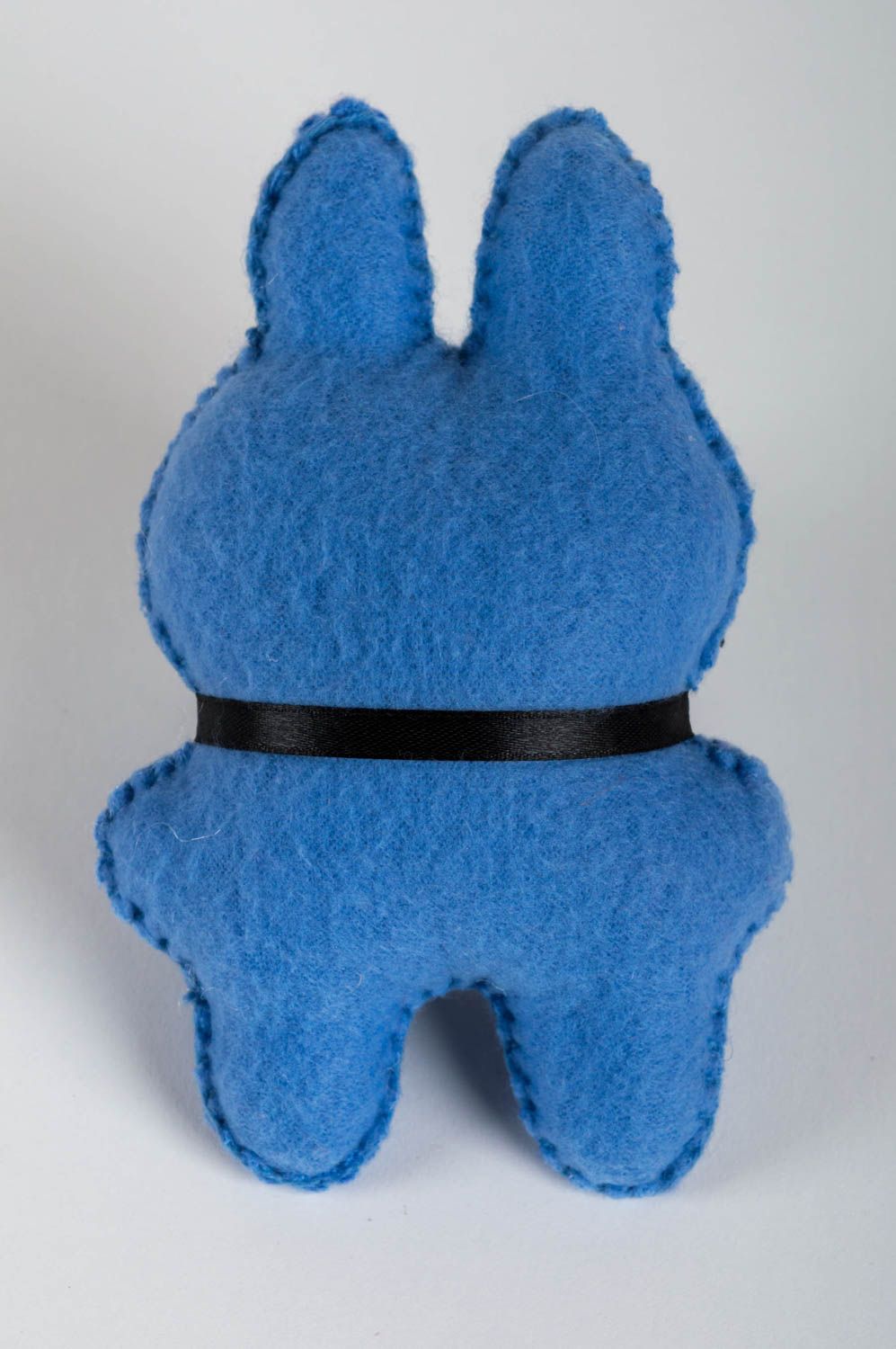 Petite peluche lièvre bleu en tissu polaire faite main cadeau pour enfant photo 3