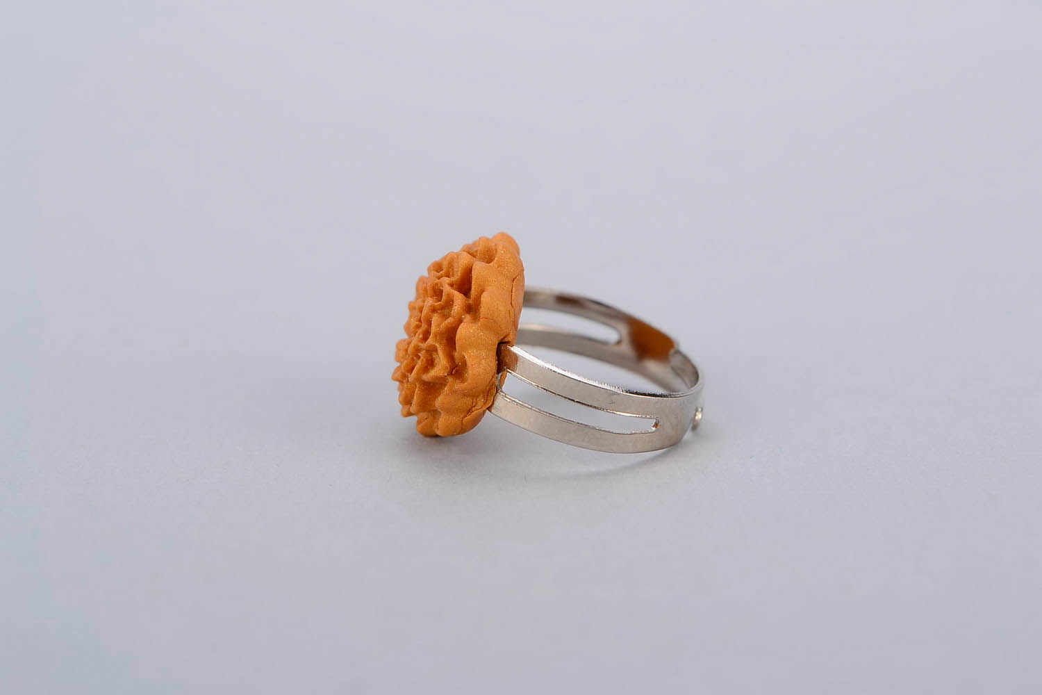 Ring with polymer clay Chrysanthemum photo 2