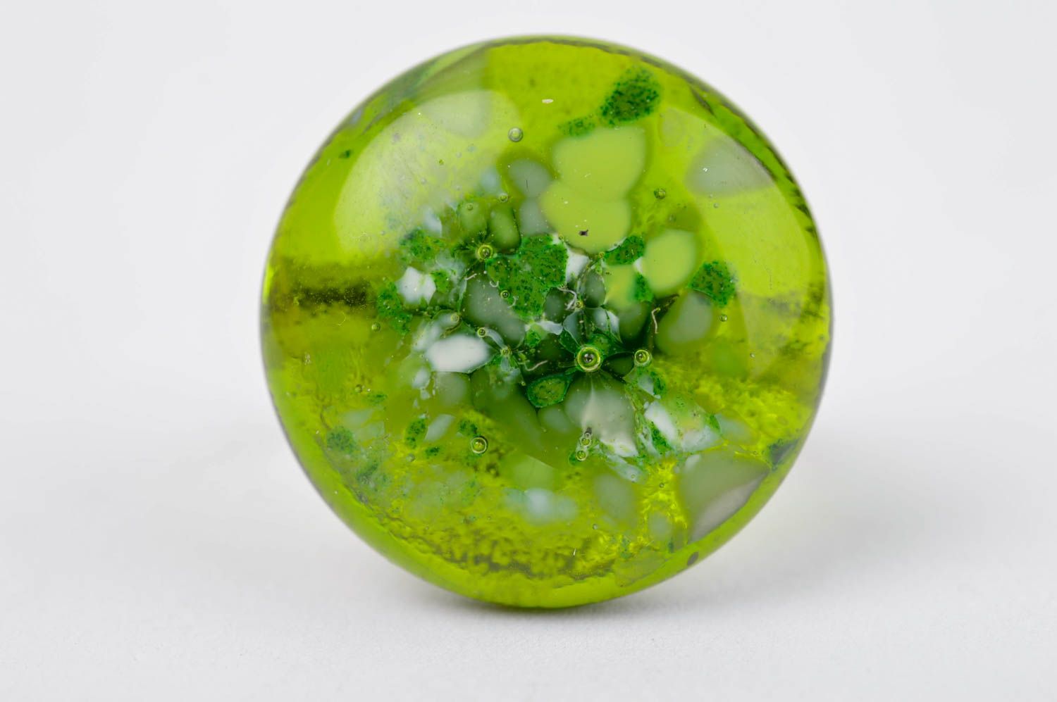 Handmade beautiful green ring stylish designer accessory glass elegant ring photo 5