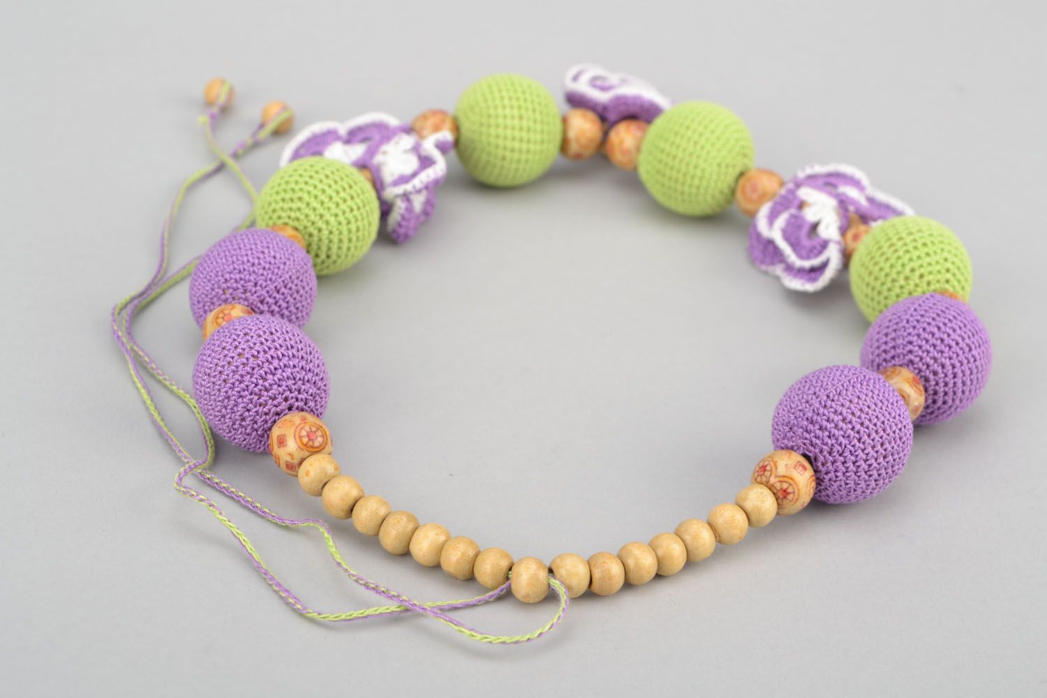 Stillen Halskette aus Textil Schmetterlinge foto 4