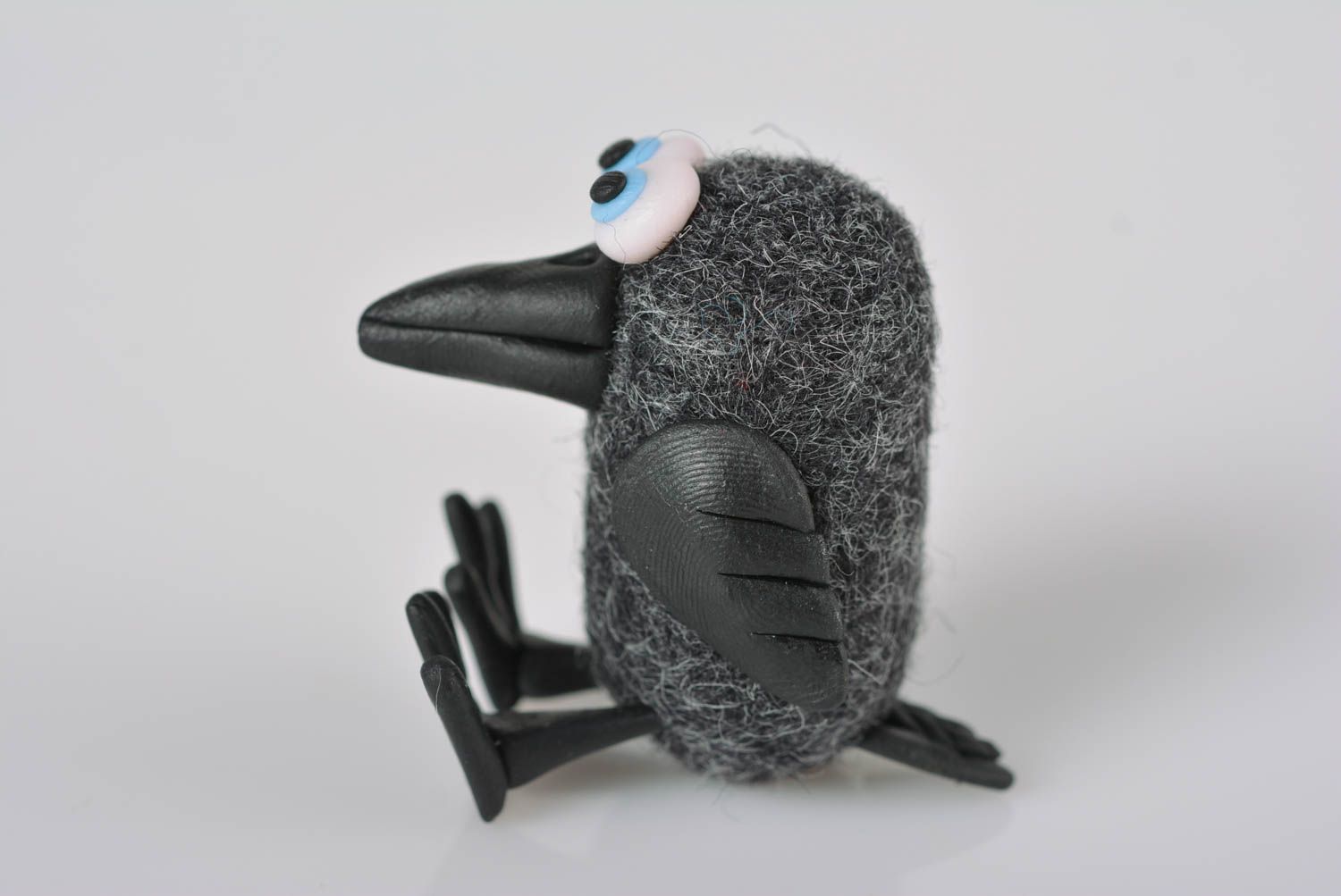 Интерьерная игрушка ворон игрушка ручной работы мягкие игрушки птица необычная фото 2