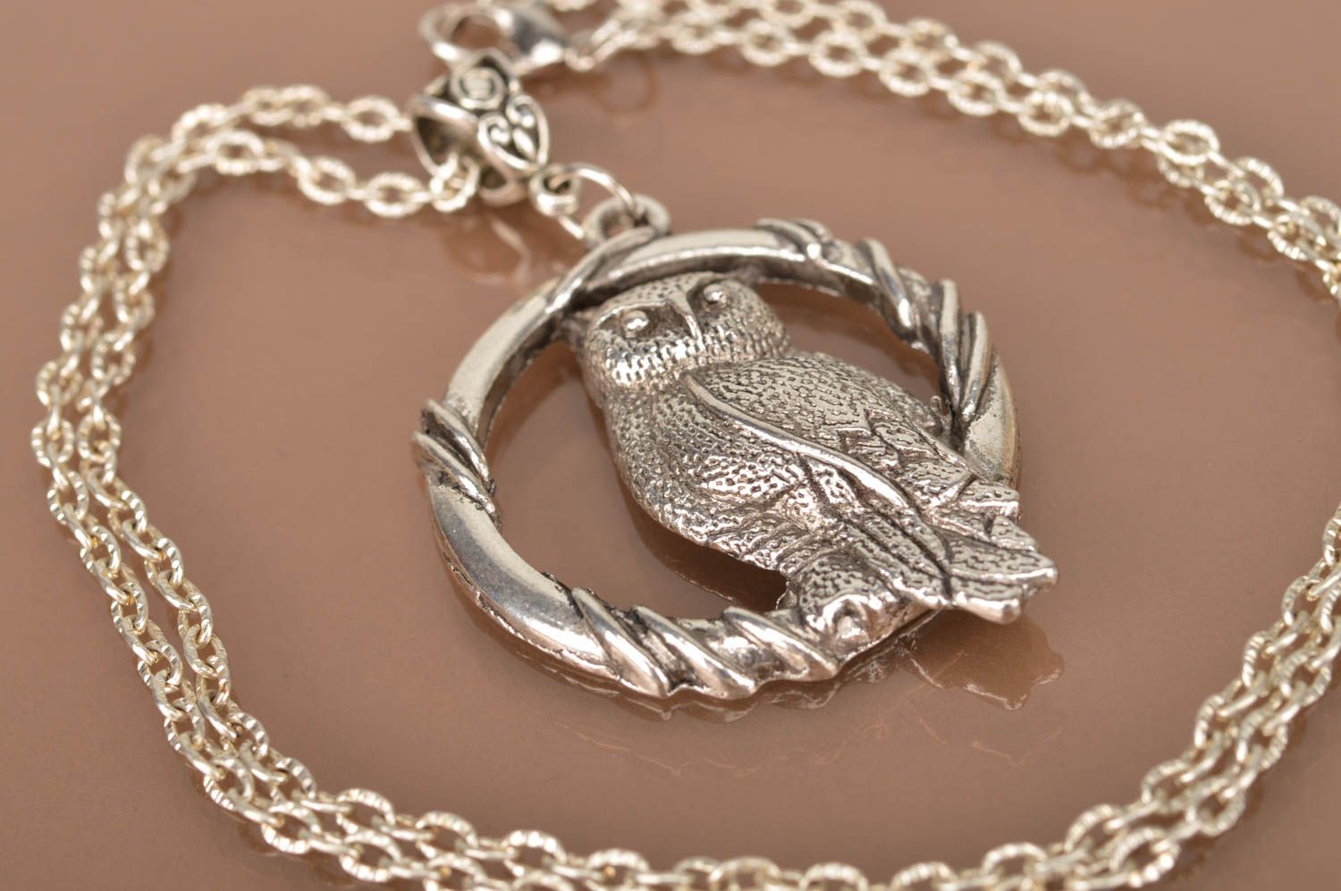 Stylish metal pendant beautiful unusual accessories designer handmade jewelry photo 4
