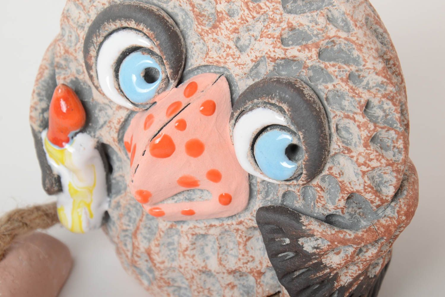 Tirelire hibou Figurine animal faite main en argile décorative Cadeau original photo 3