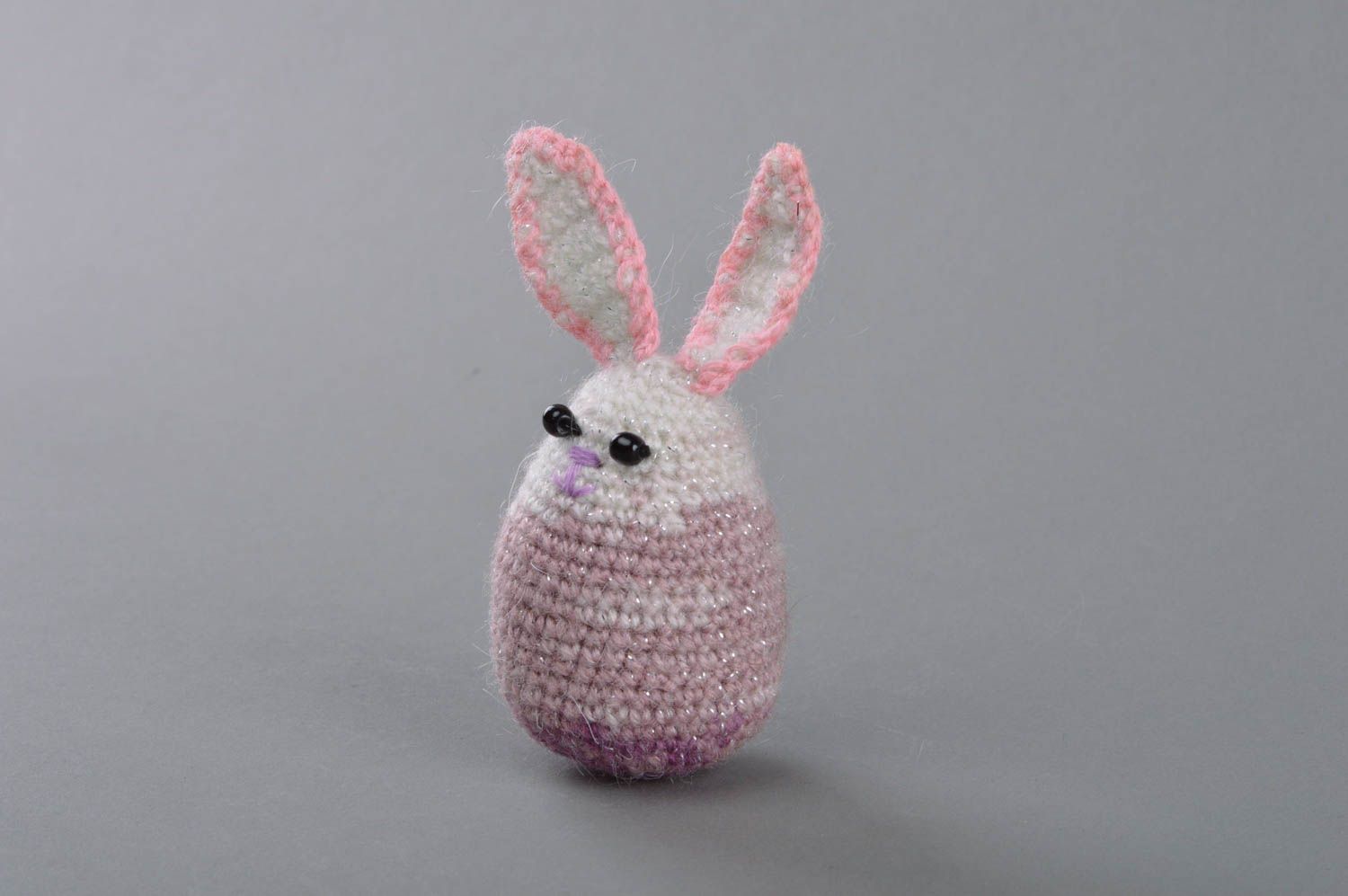 Soft crocheted toy bunny bright little beautiful handmade present for children photo 2