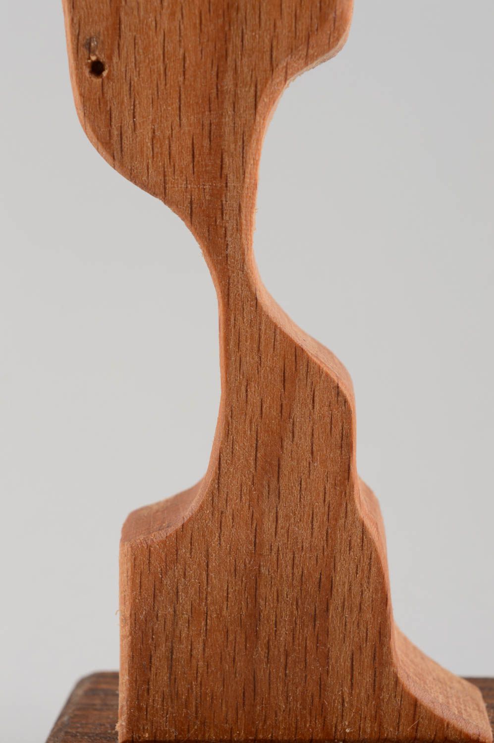 Unusual handmade designer wooden statuette of hourglasses photo 4