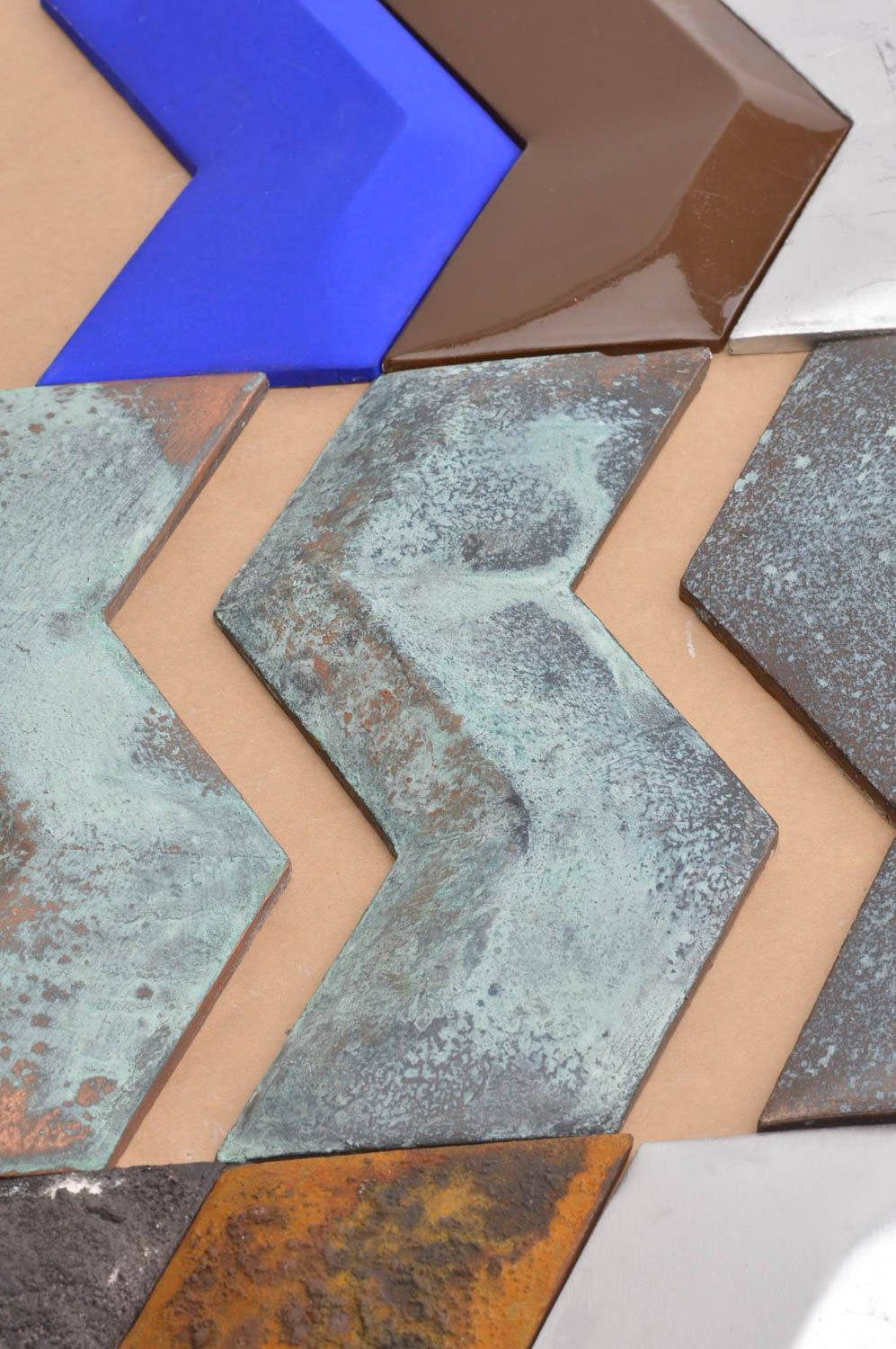 Carreau déco Carrelage design fait main plâtre effet cuivre acidifié Déco maison photo 1
