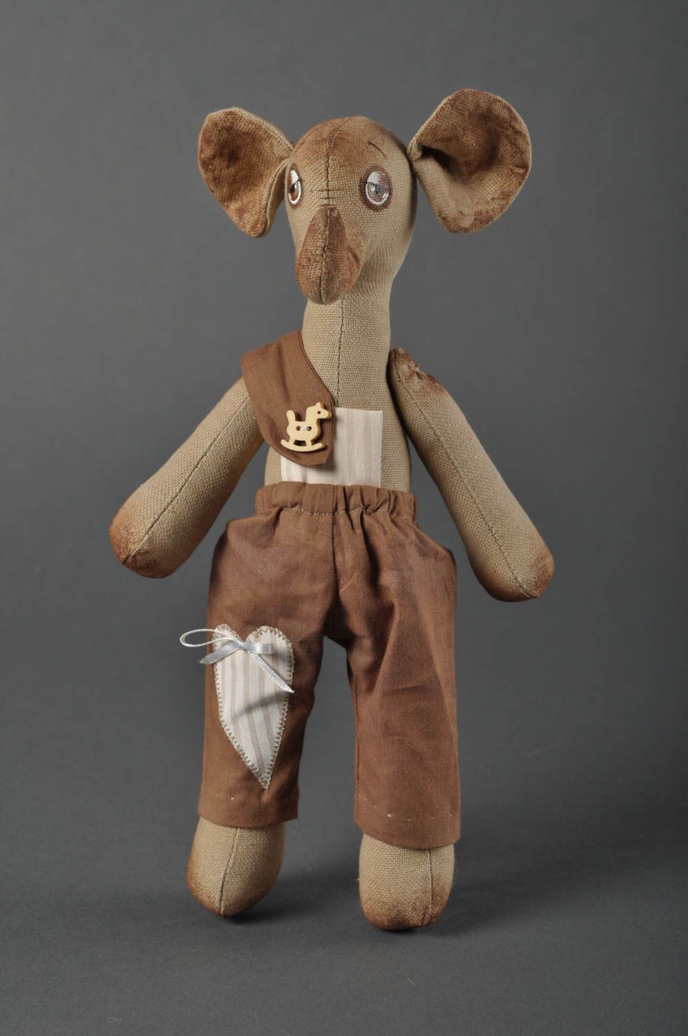 Игрушка слоник ручной работы детская игрушка расписанная акрилом мягкая игрушка фото 1