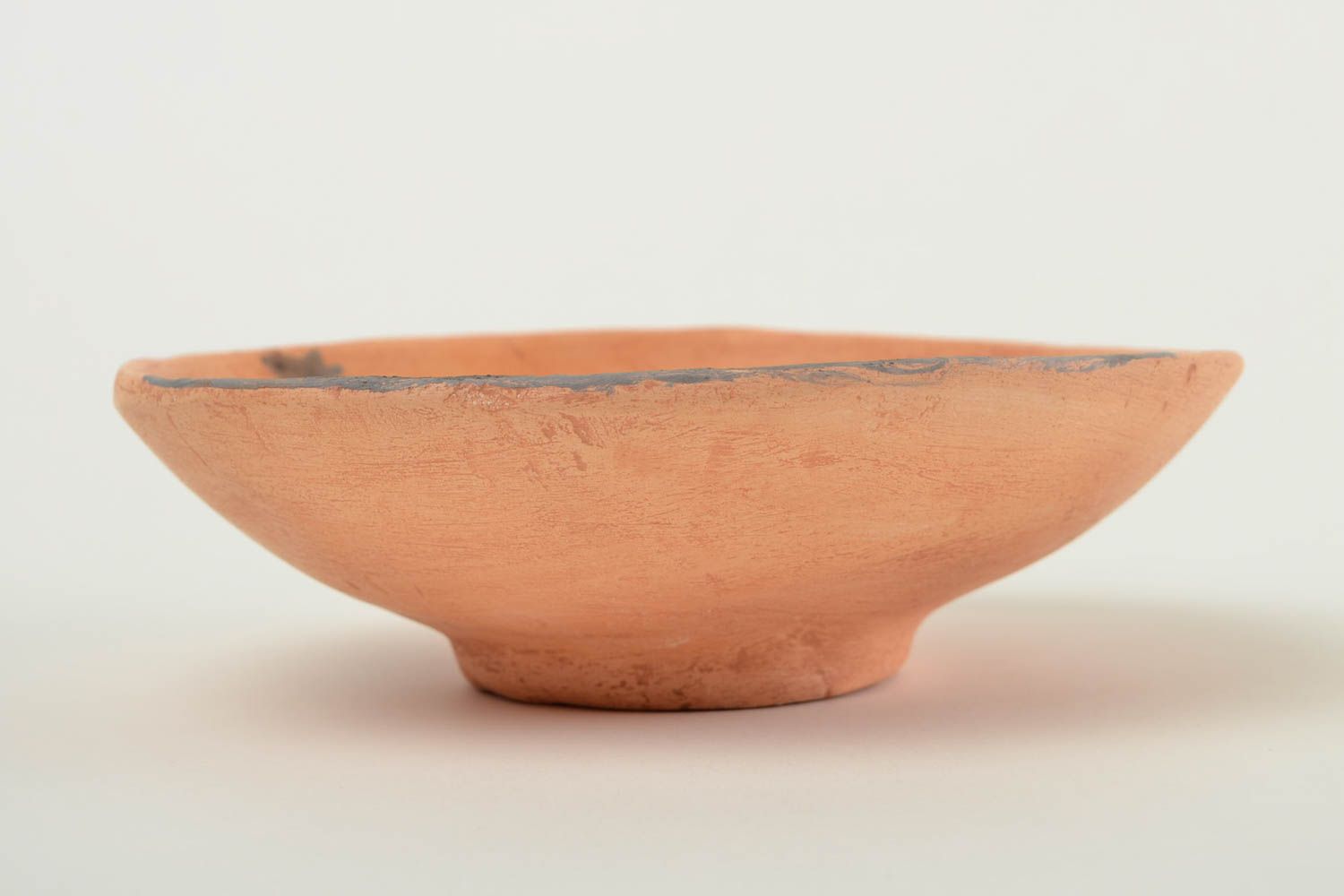 Handmade Schale aus Keramik bemalter Teller Geschirr aus Ton mit Stier Abbildung foto 5