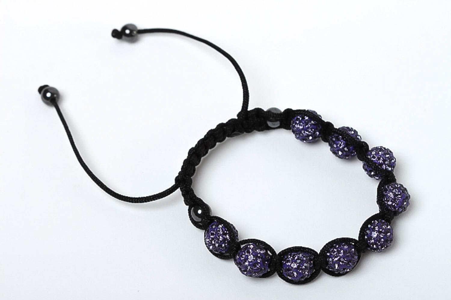 Bracelet fait main Bijou tendance noir lilas hématite Accessoire femme cadeau photo 2