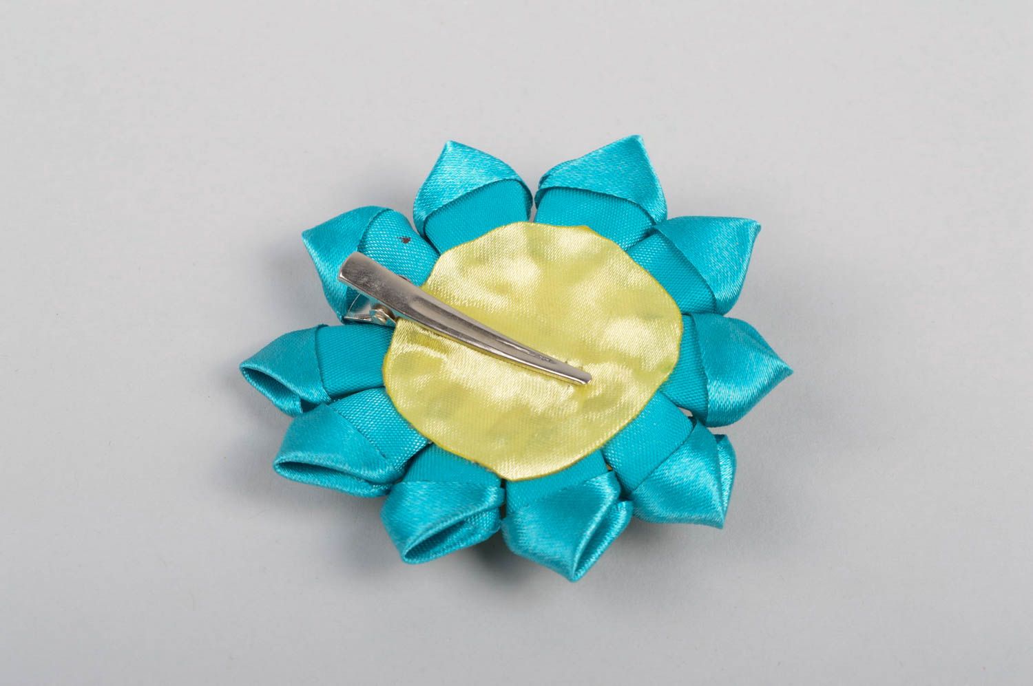 Blau gelbe Blume Haarspange handgemachter Schmuck Accessoire für Mädchen foto 4