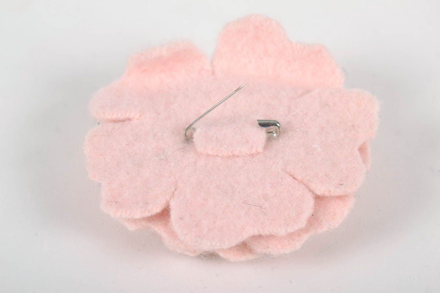 Pink woolen brooch Flower photo 4