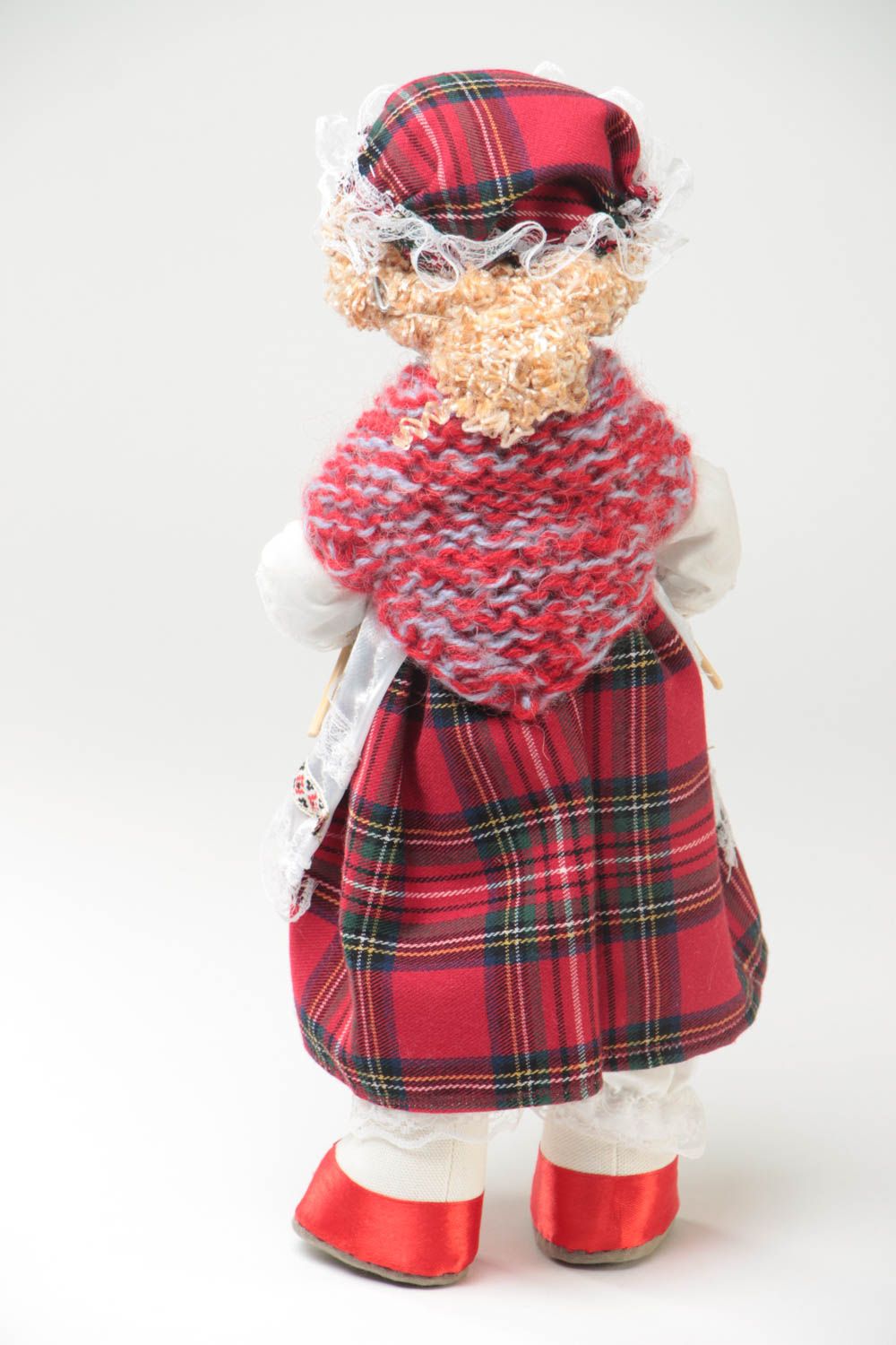 Oma künstlerische Puppe aus Textil für Interieur einzigartige schöne Handarebit foto 4