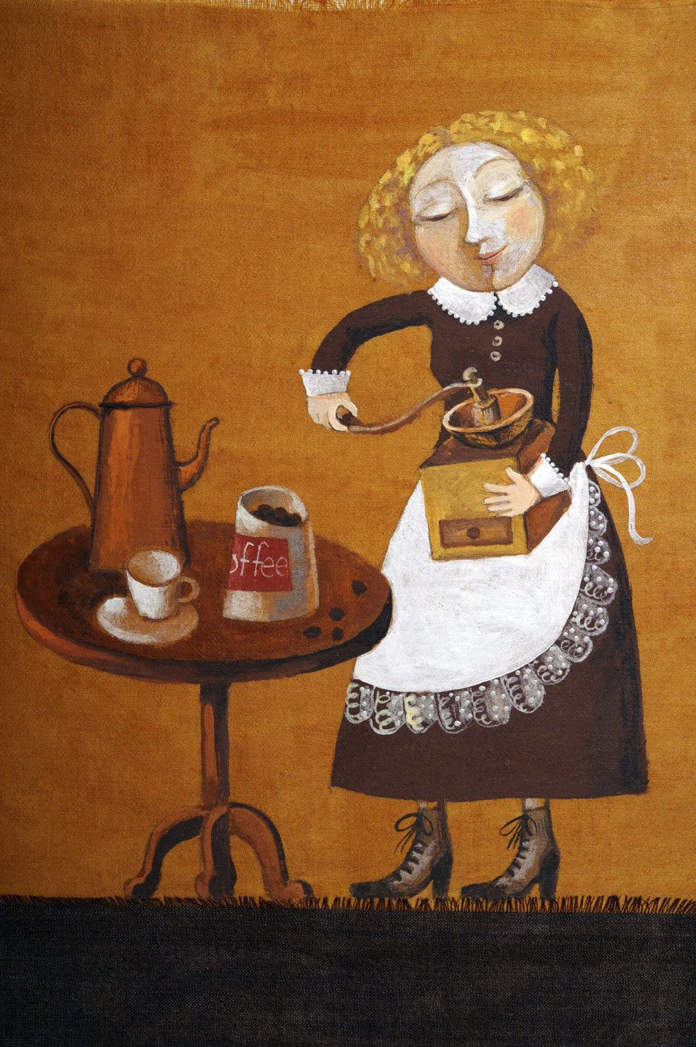 Picture with applique and painting Coffein photo 3