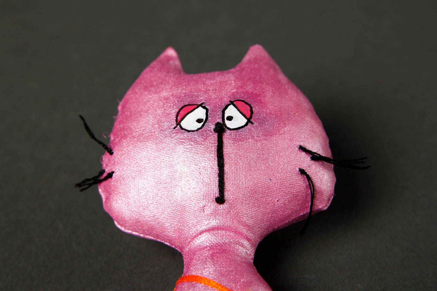 Broche textile Bijou fait main sympa chat rose en coton Accessoire femme  photo 5