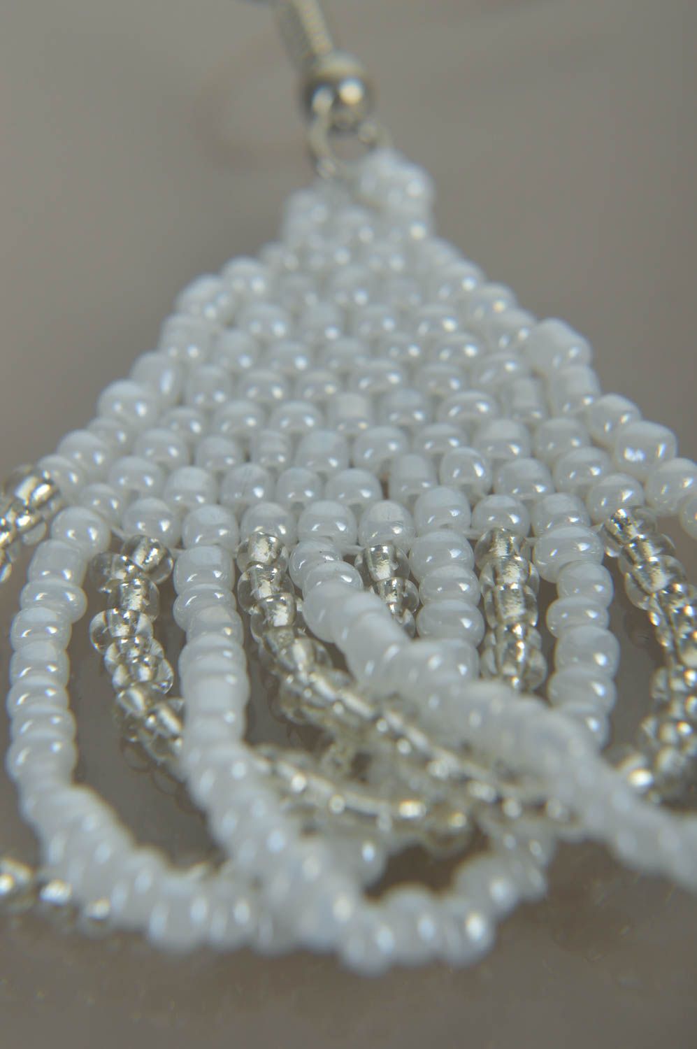 Juwelier Modeschmuck Handmade Ohrringe lange weiße schöne Geschenk für Frauen foto 2