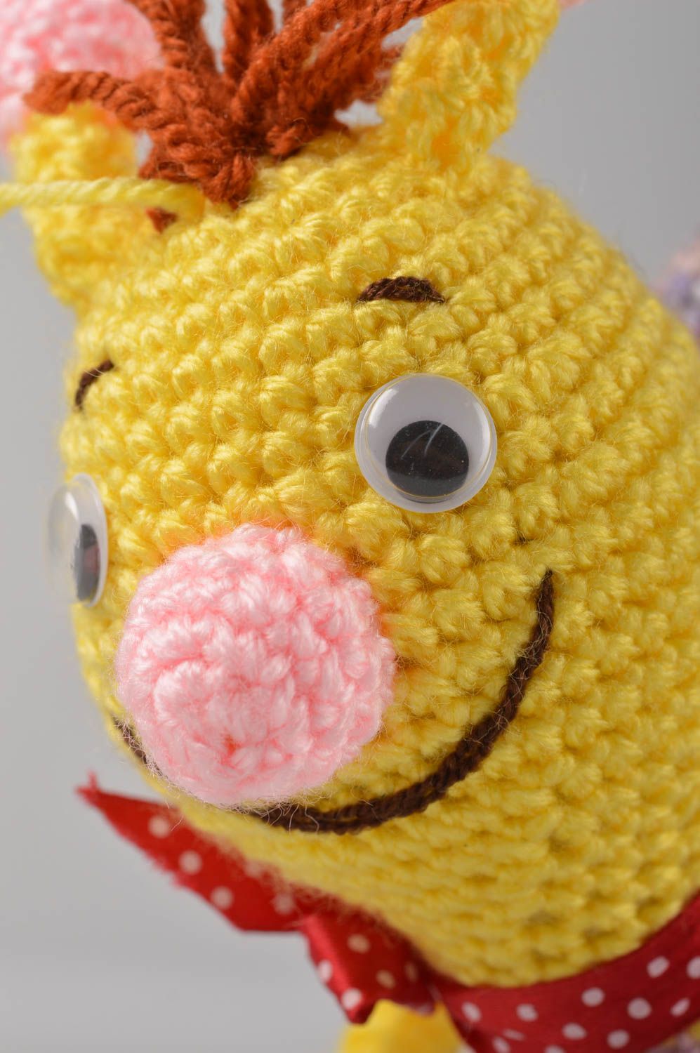 Juguete artesanal tejido peluche para niños regalo original Caracol amarillo foto 5