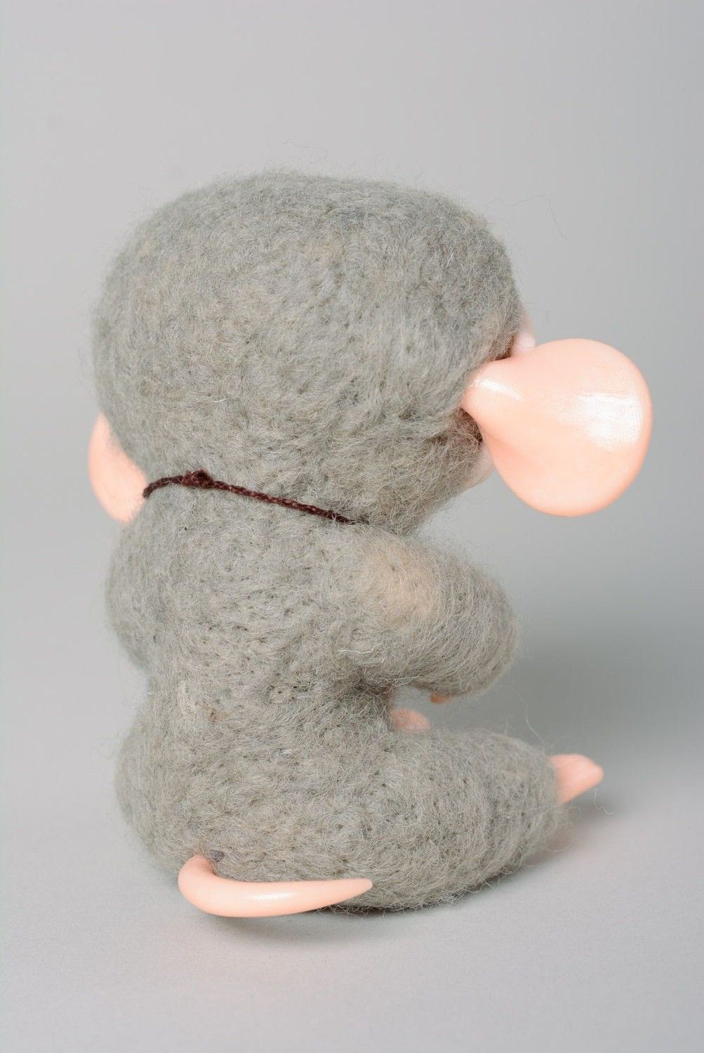 Figura de lana artesanal en técnica de fieltro y de arcilla polimérica Extraterrestre foto 6