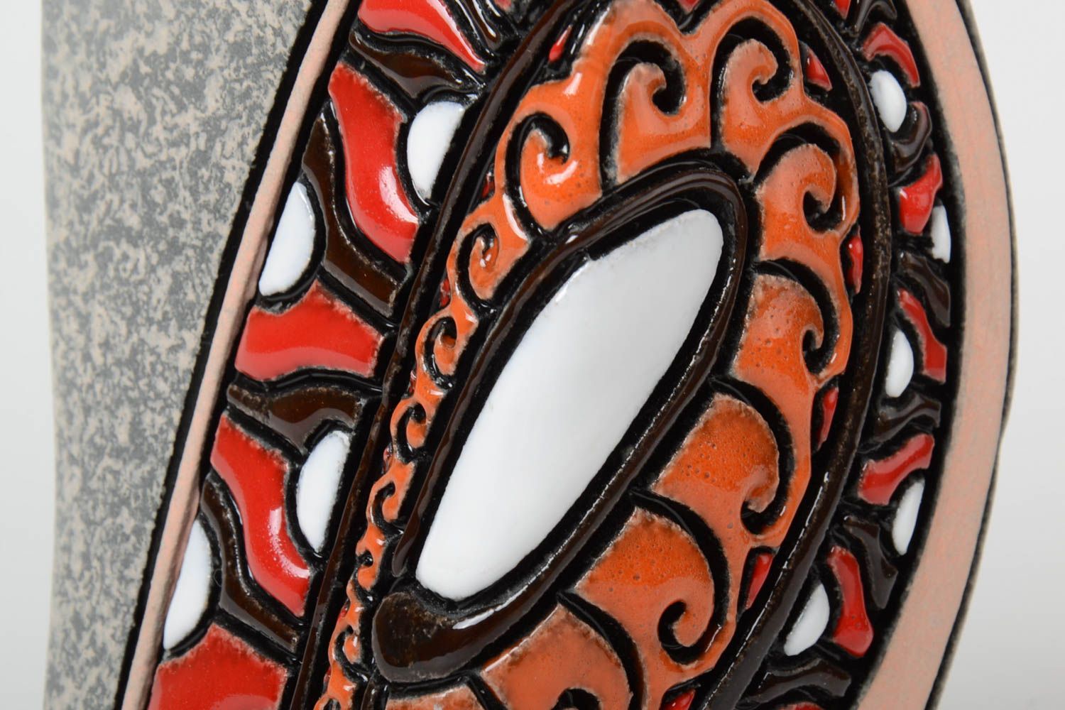 Jarrón decorativo de cerámica hecho a mano pintado original estiloso 800 ml foto 4