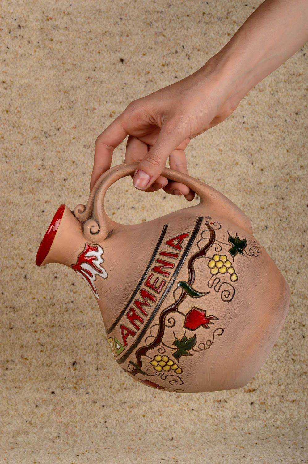 Jarro de cerámica hecho a mano accesorio de cocina elemento decorativo foto 5