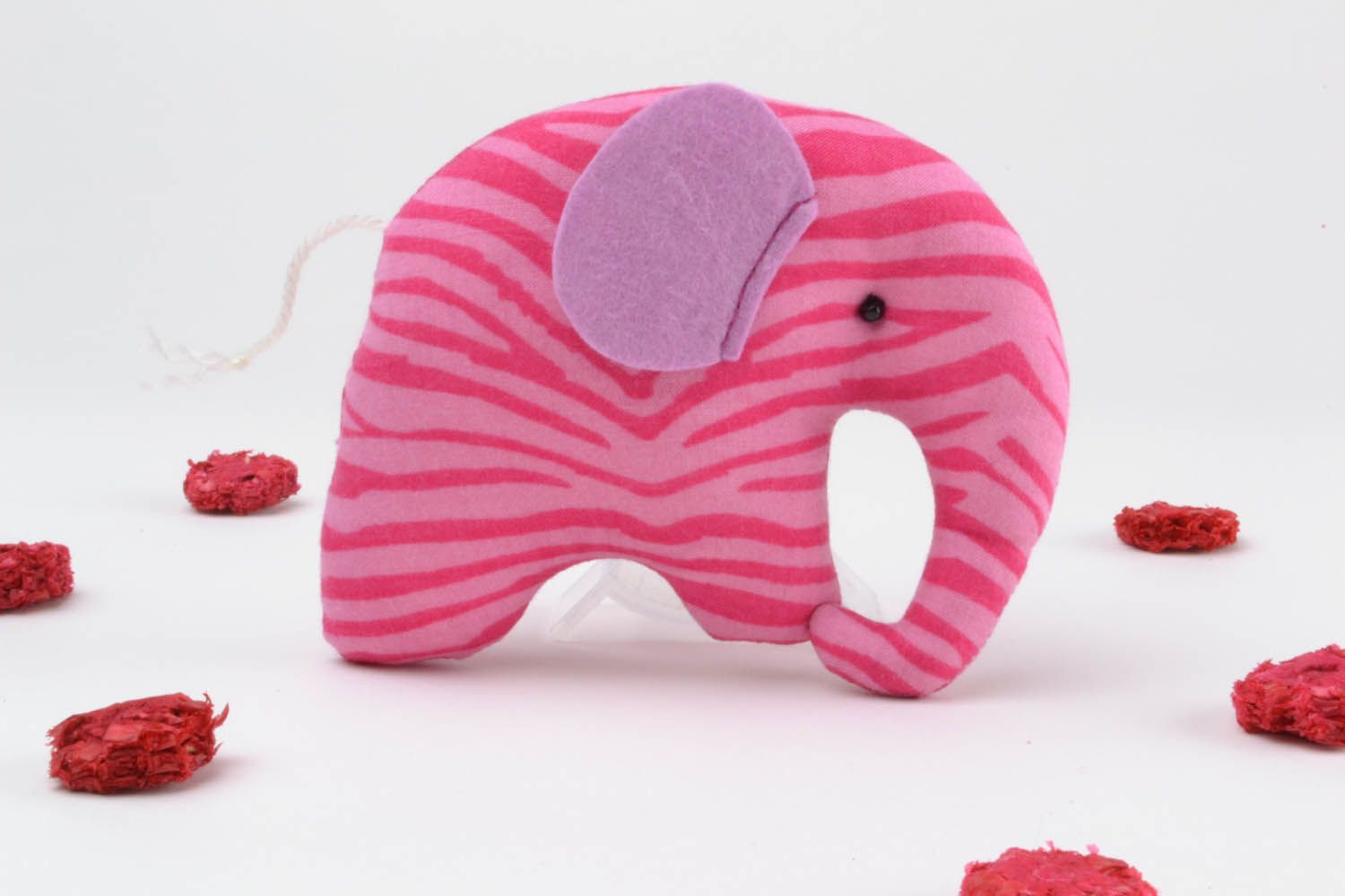 Juguete de peluche hecho a mano Elefantito rosado foto 1