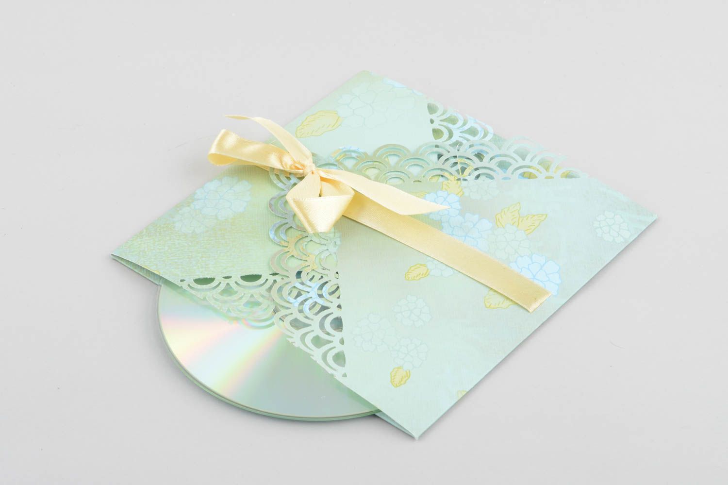 Enveloppe fait main papier design Enveloppe cadeau bleu ruban Idée cadeau photo 2
