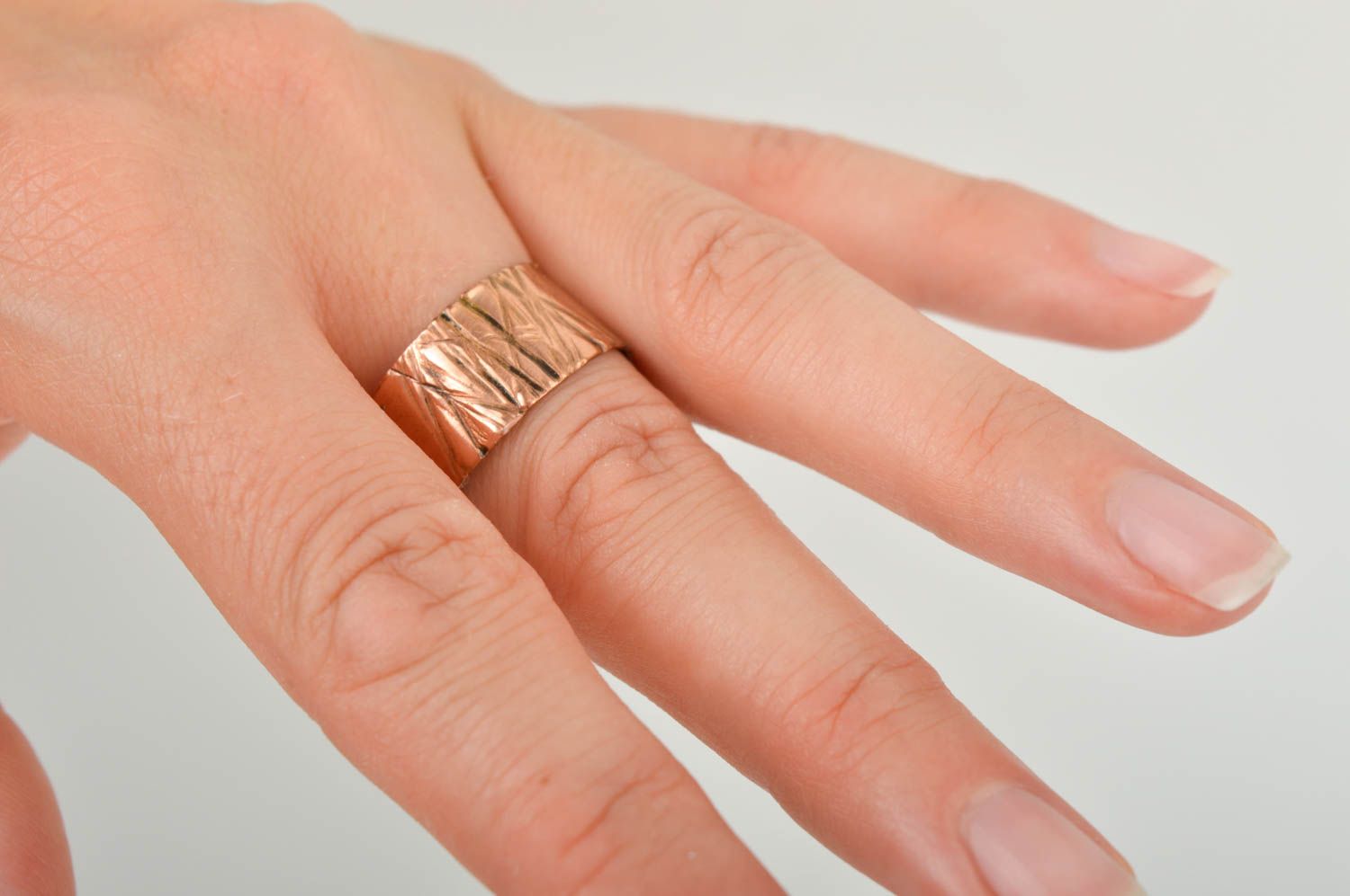 Designer Accessoire Handmade Ring Damen aus Kupfer Schmuck Ring Geschenk Ideen foto 1
