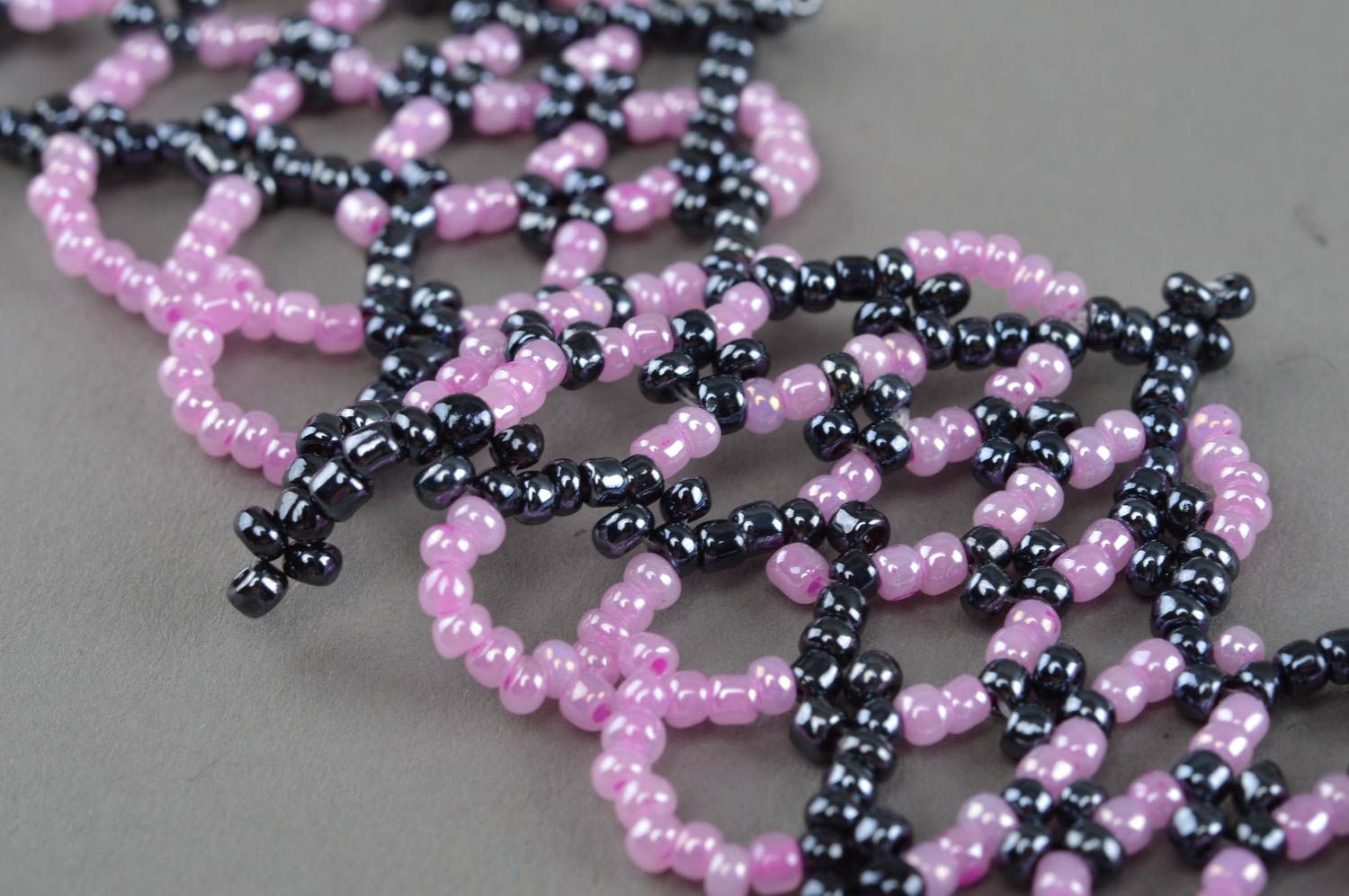 Beaded handmade necklace seed beads accessory for girls handmade bijouterie photo 4
