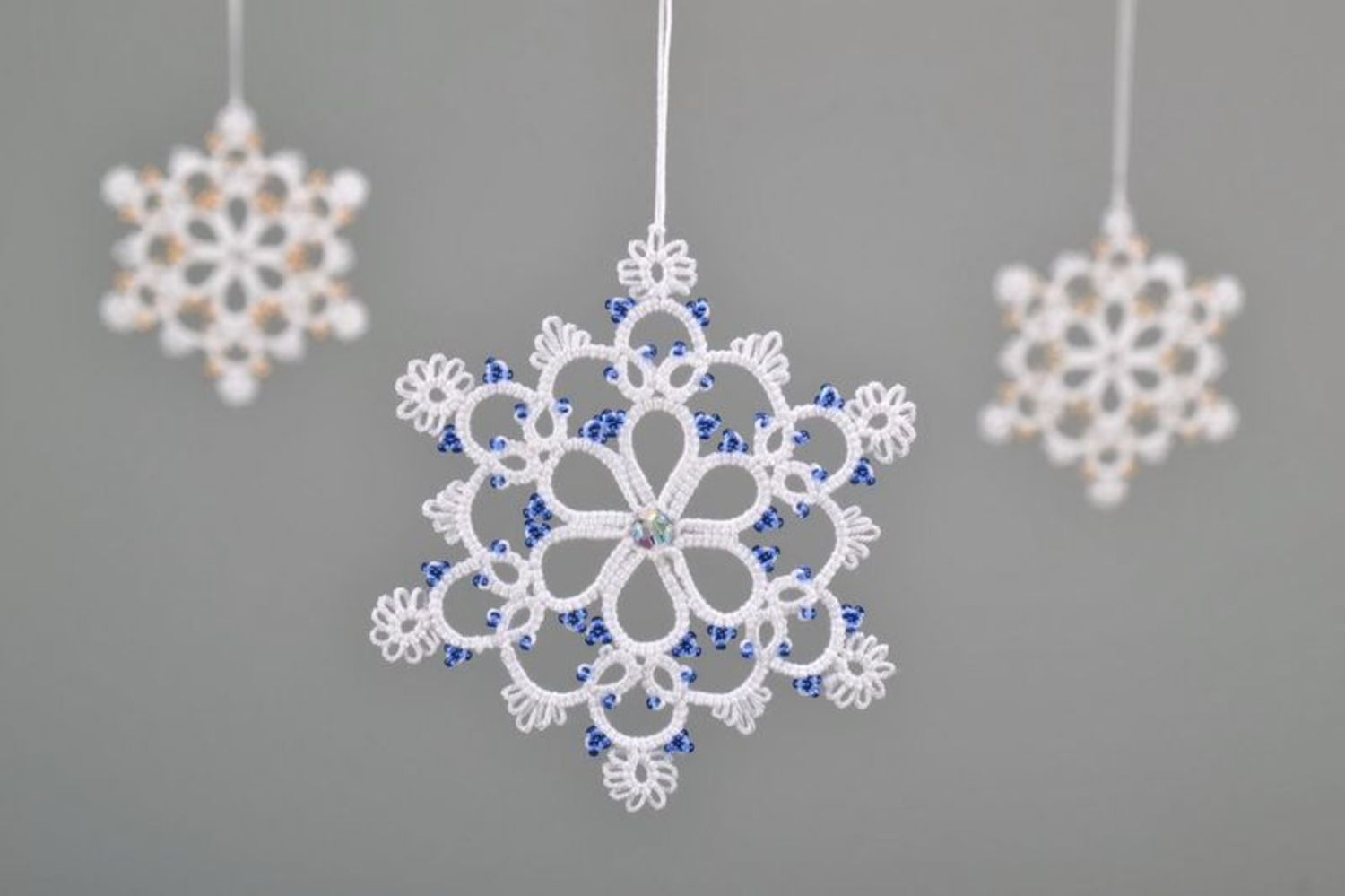 Christmas tree decoration Blue snowflake photo 1