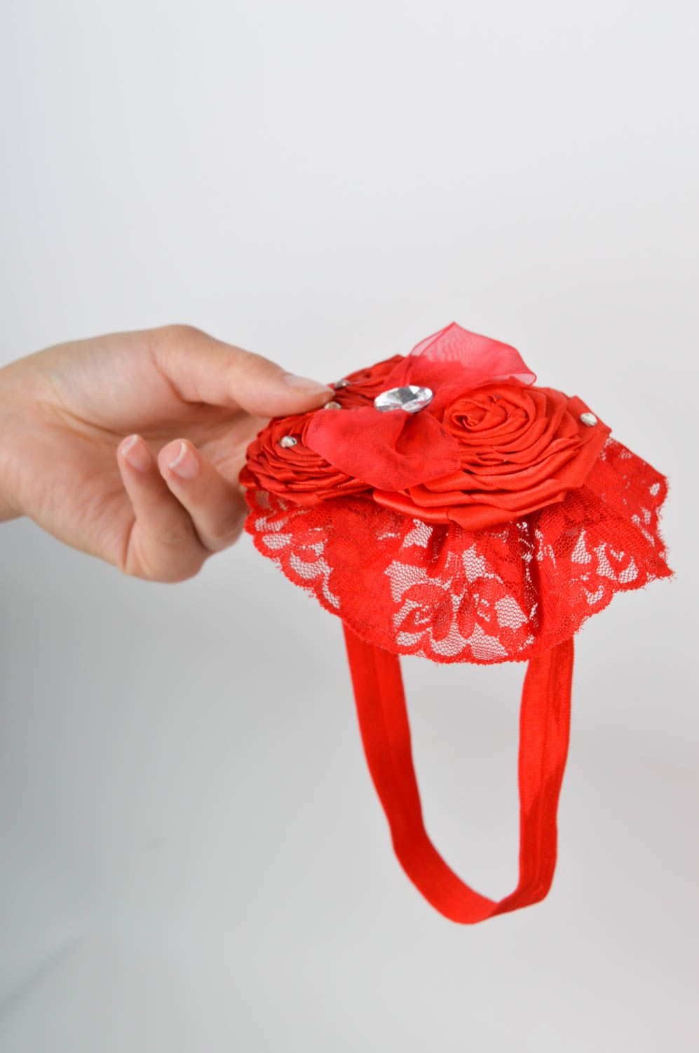 Повязка на голову ручной работы повязка для девочки детская повязка с цветами фото 2