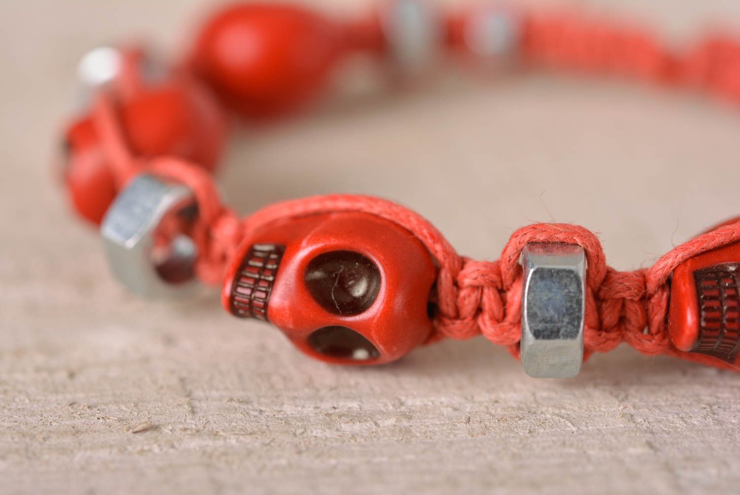 Armband Frauen handgefertigt Makramee Armband Designer Schmuck in Rot schön foto 2
