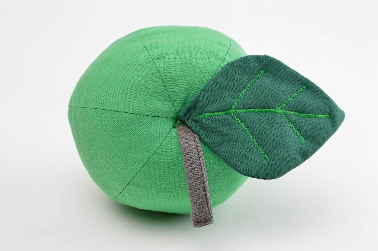 Зеленая игрушка яблоко ручной работы детская игрушка из ткани мягкая игрушка фото 3