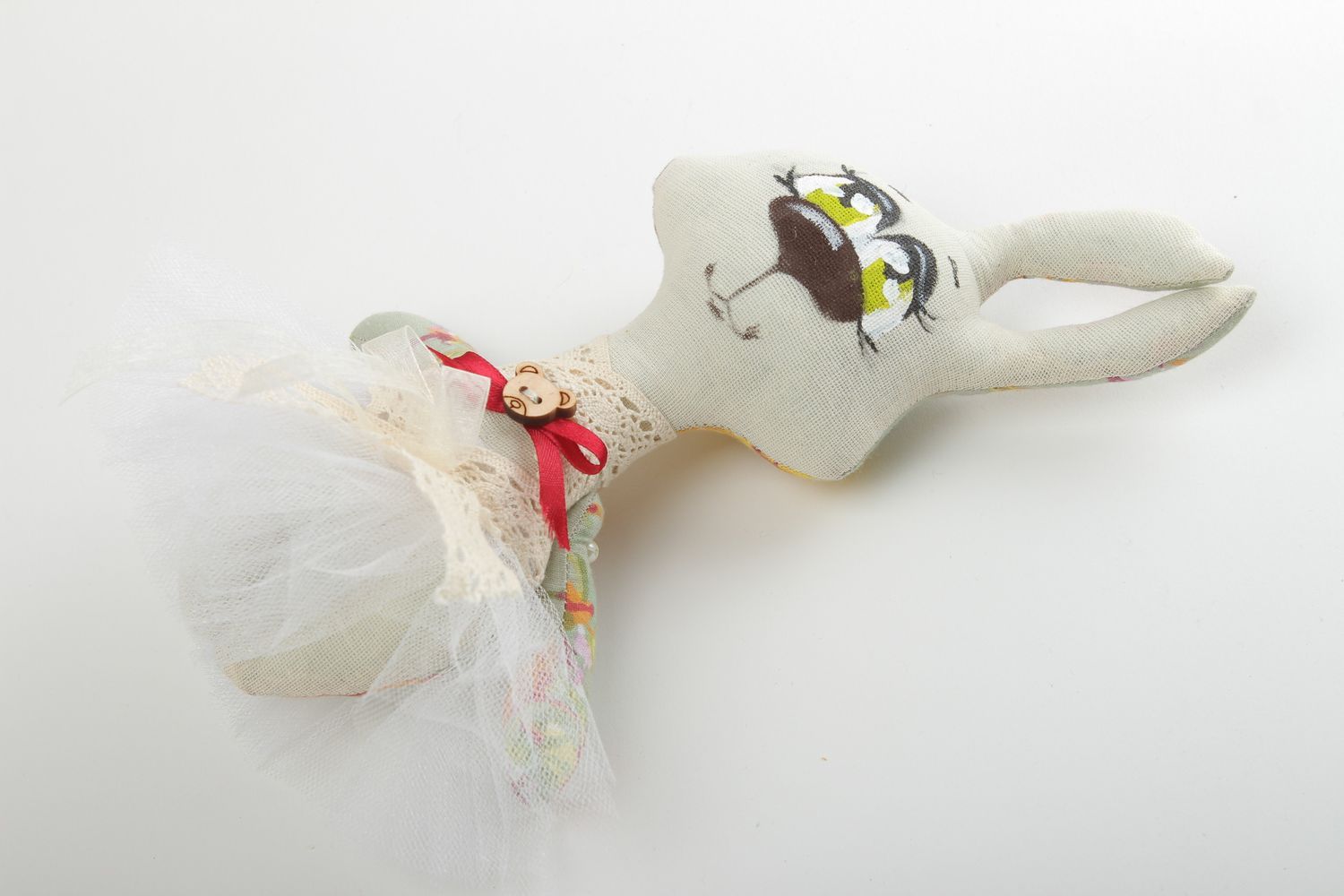 Muñeca artesanal juguete de peluche liebre de tela decoración de interior  foto 2
