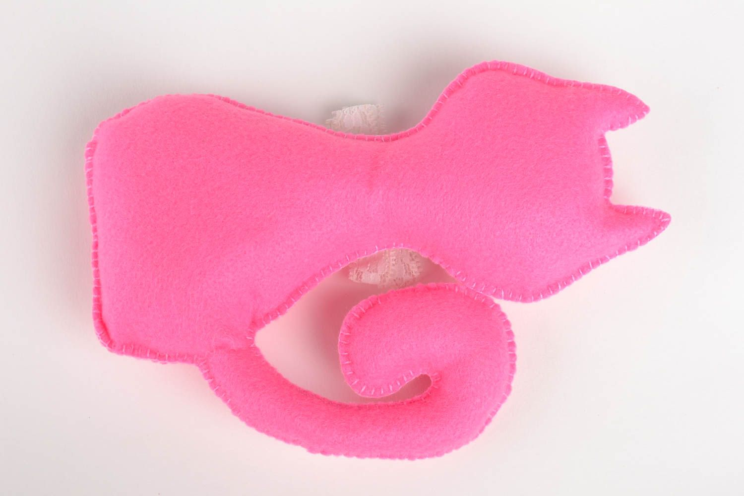 Juguete hecho a mano para niños muñeco de peluche juguete educativo gata rosada foto 3