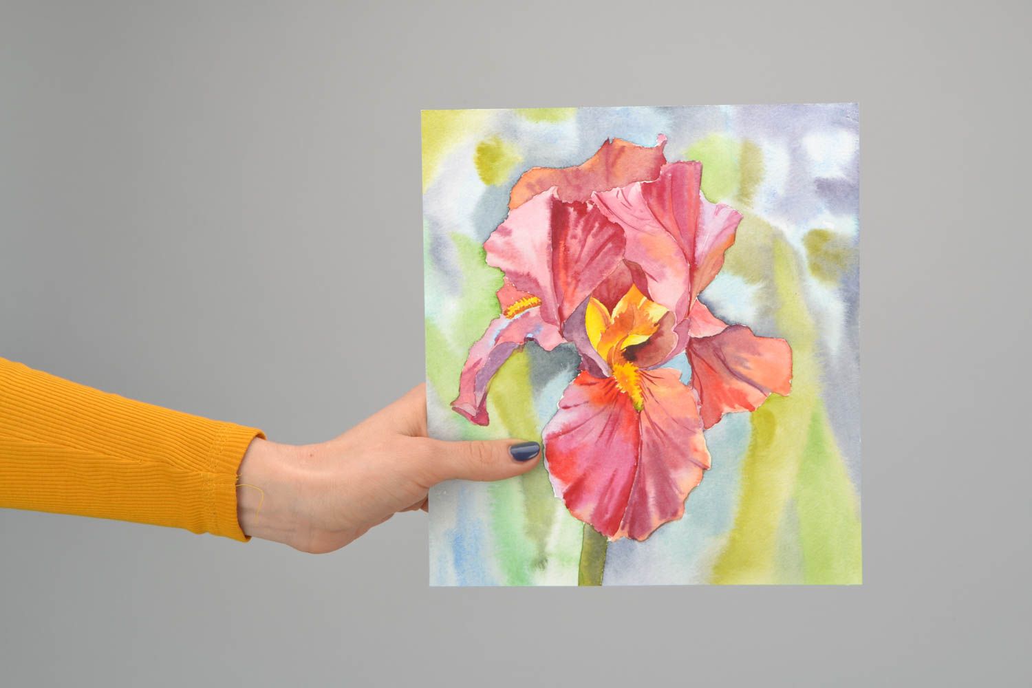 Watercolor painting Iris photo 1