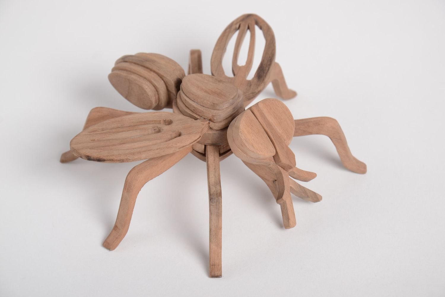 Figurine Insecte en bois fait main Statuette déco marron Décoration maison photo 2