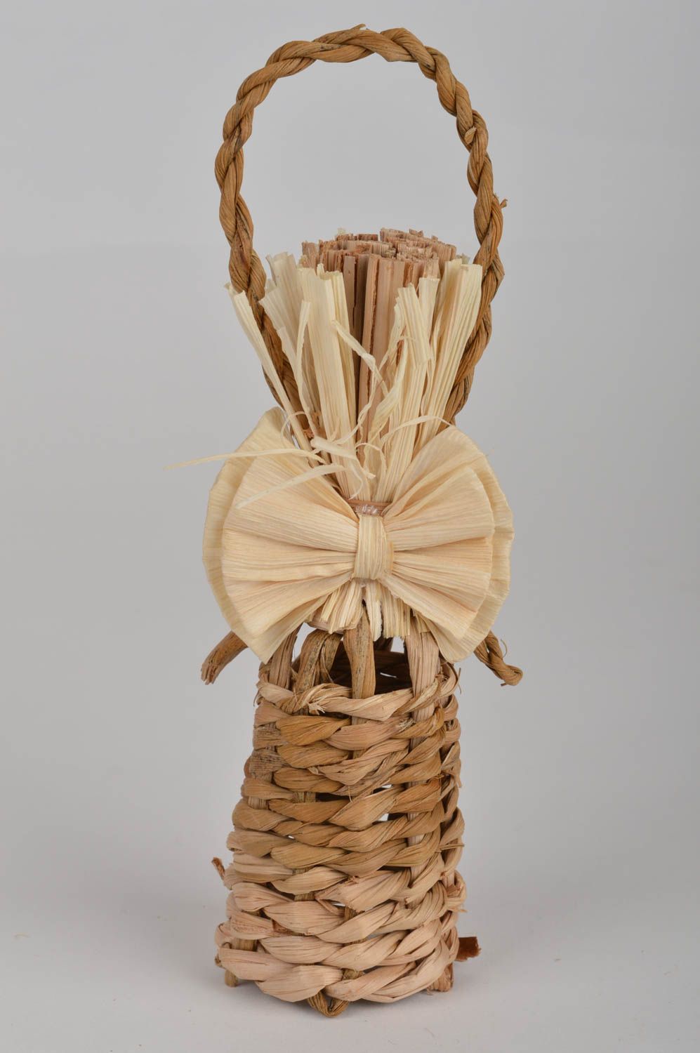 Handmade Deko Anhänger Glöckchen aus Maisblättern originell klein für Haus Dekor foto 2