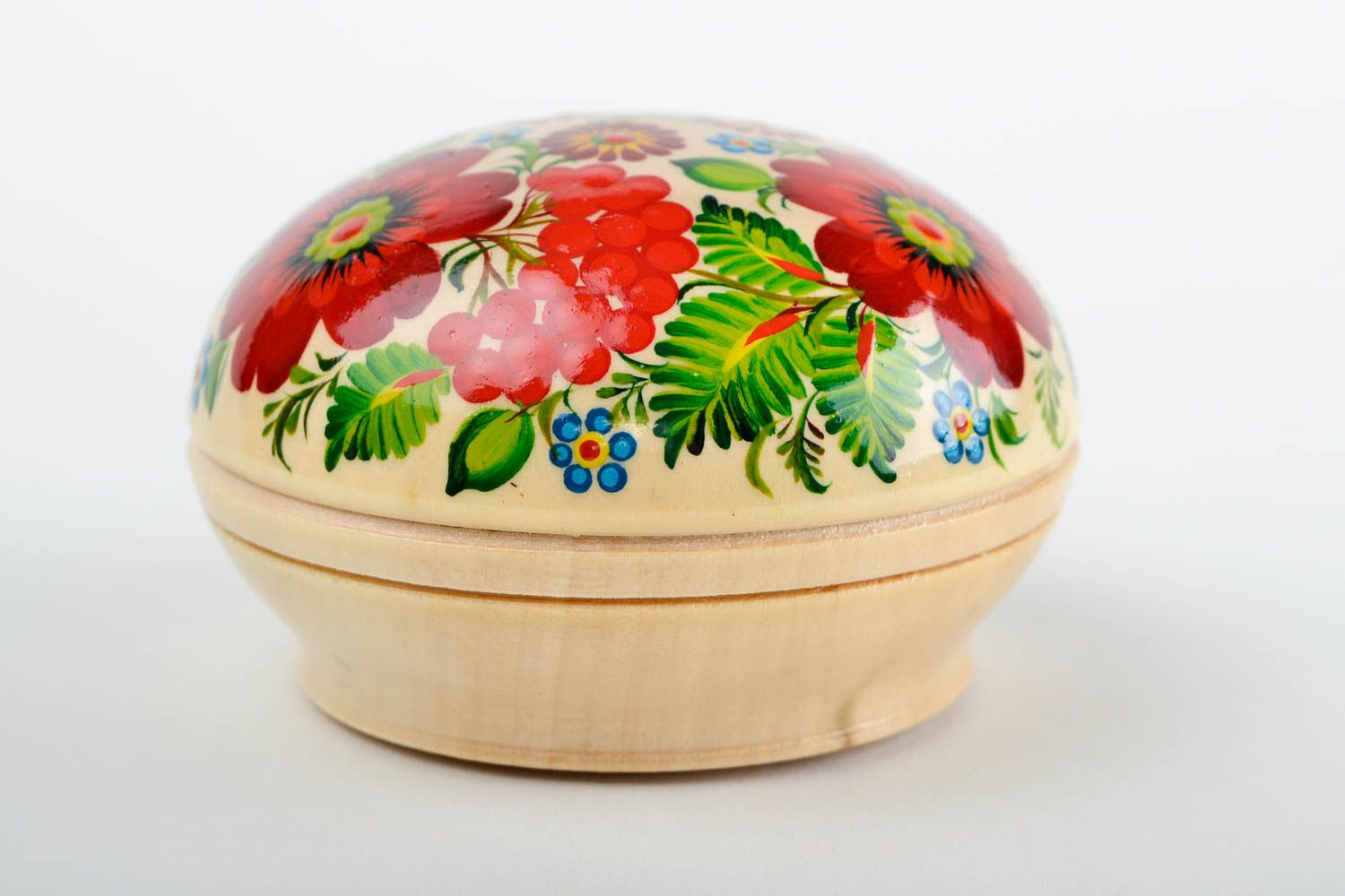 Handmade jewelry box round jewelry box folk art gifts for women home decor photo 5