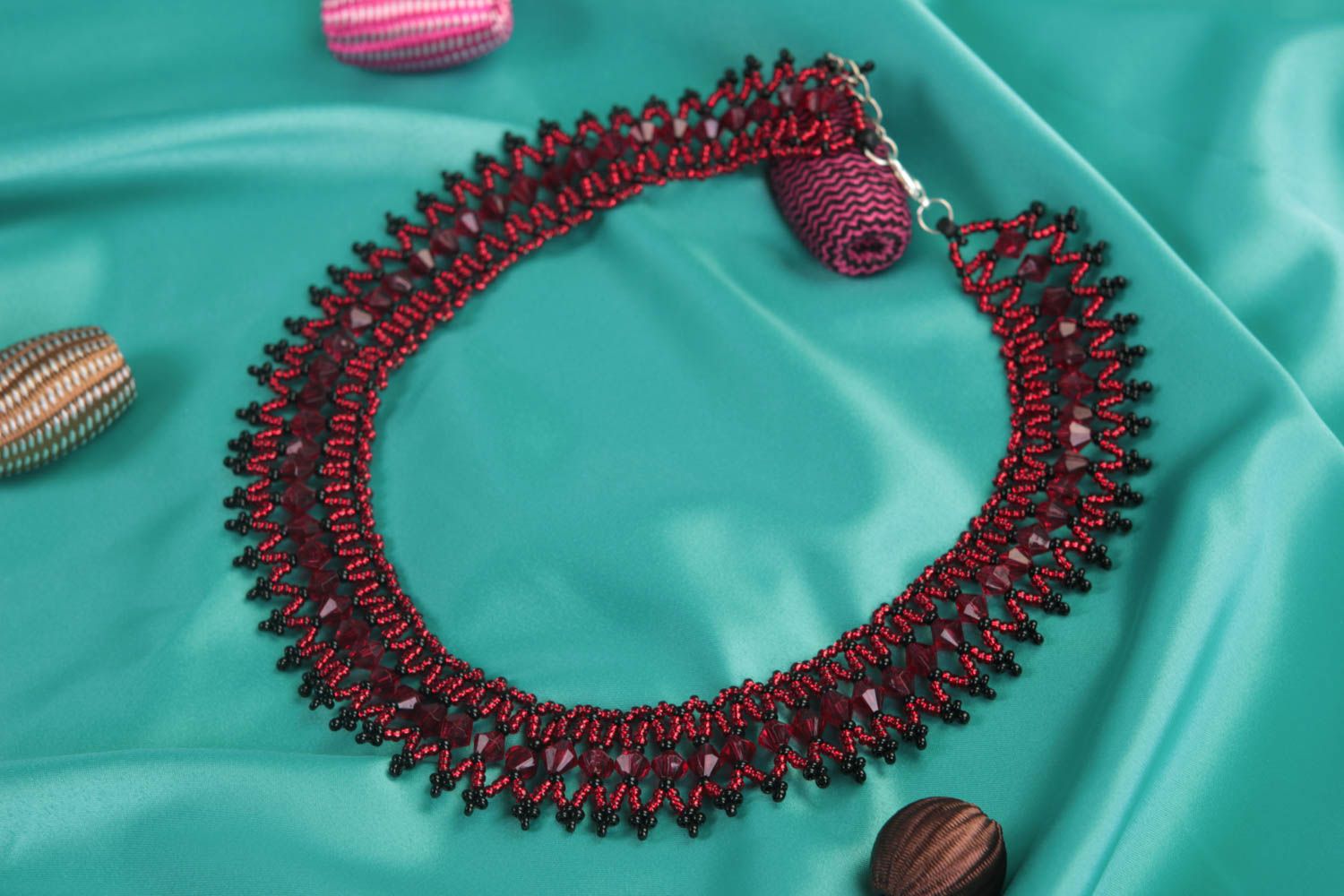 Handmade Rocailles Kette Modeschmuck Collier Accessoire für Frauen originell foto 1