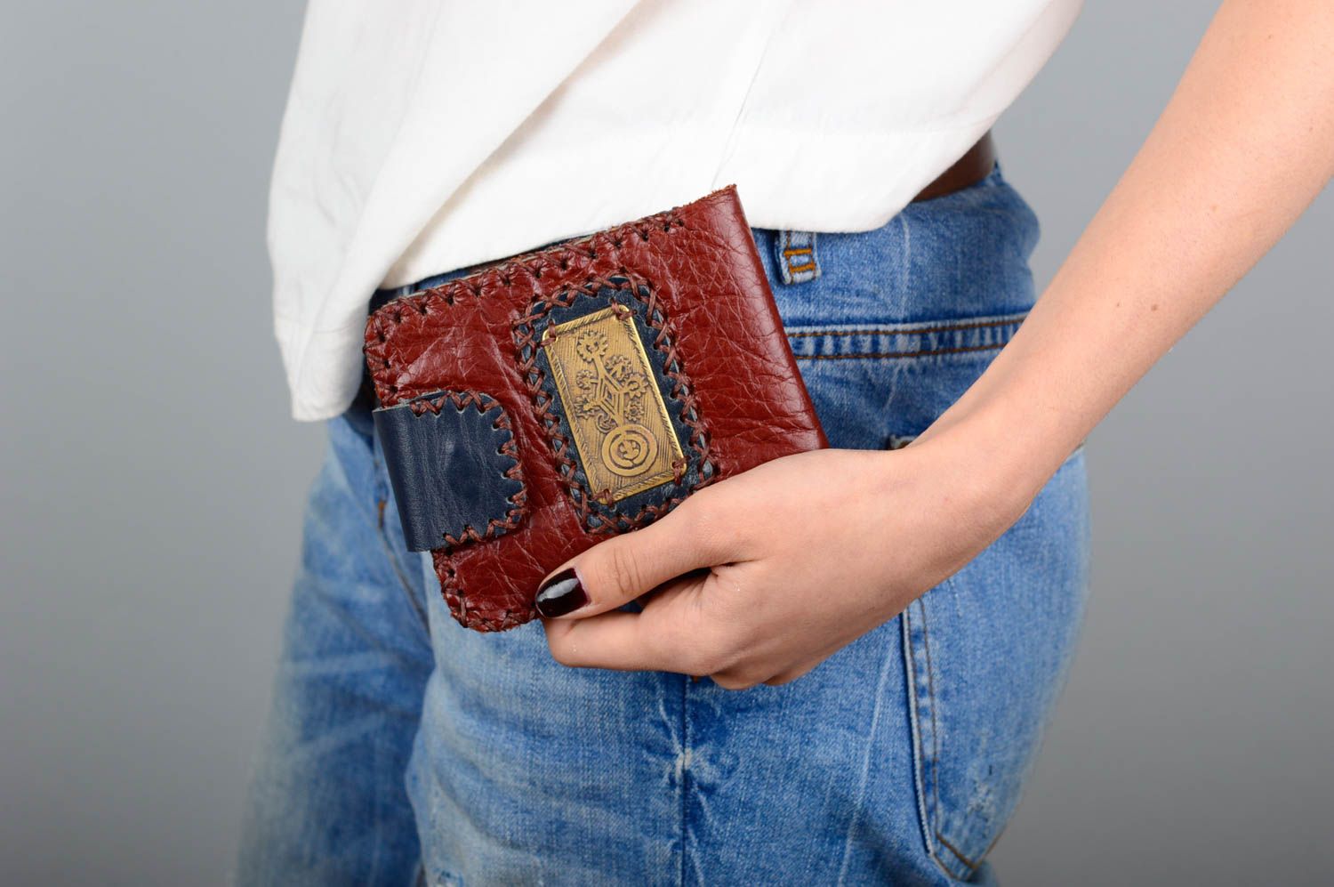 Handmade leather wallet unisex wallet leather goods designer accessories photo 5