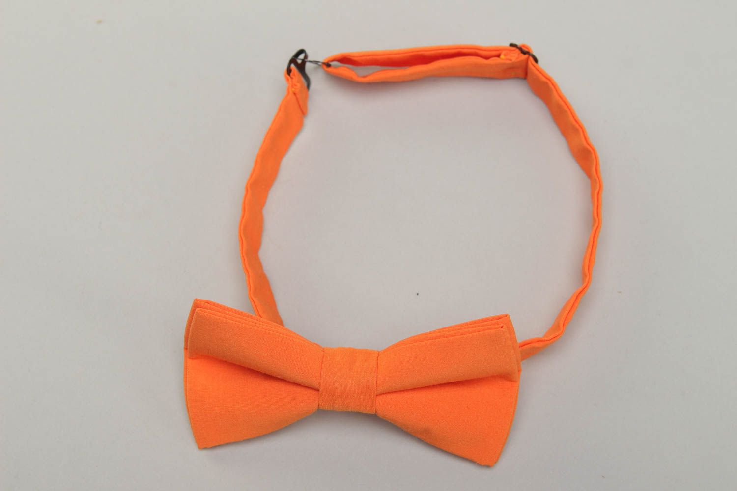 Orange cotton fabric bow tie photo 1