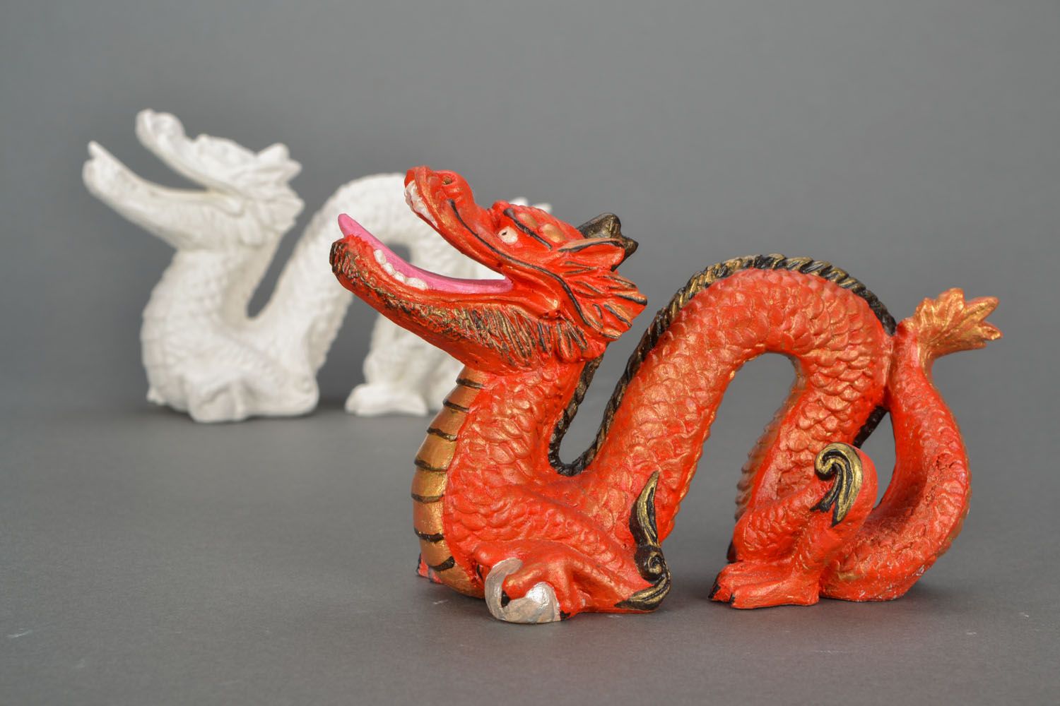 Homemade plaster statuette Dragon photo 1