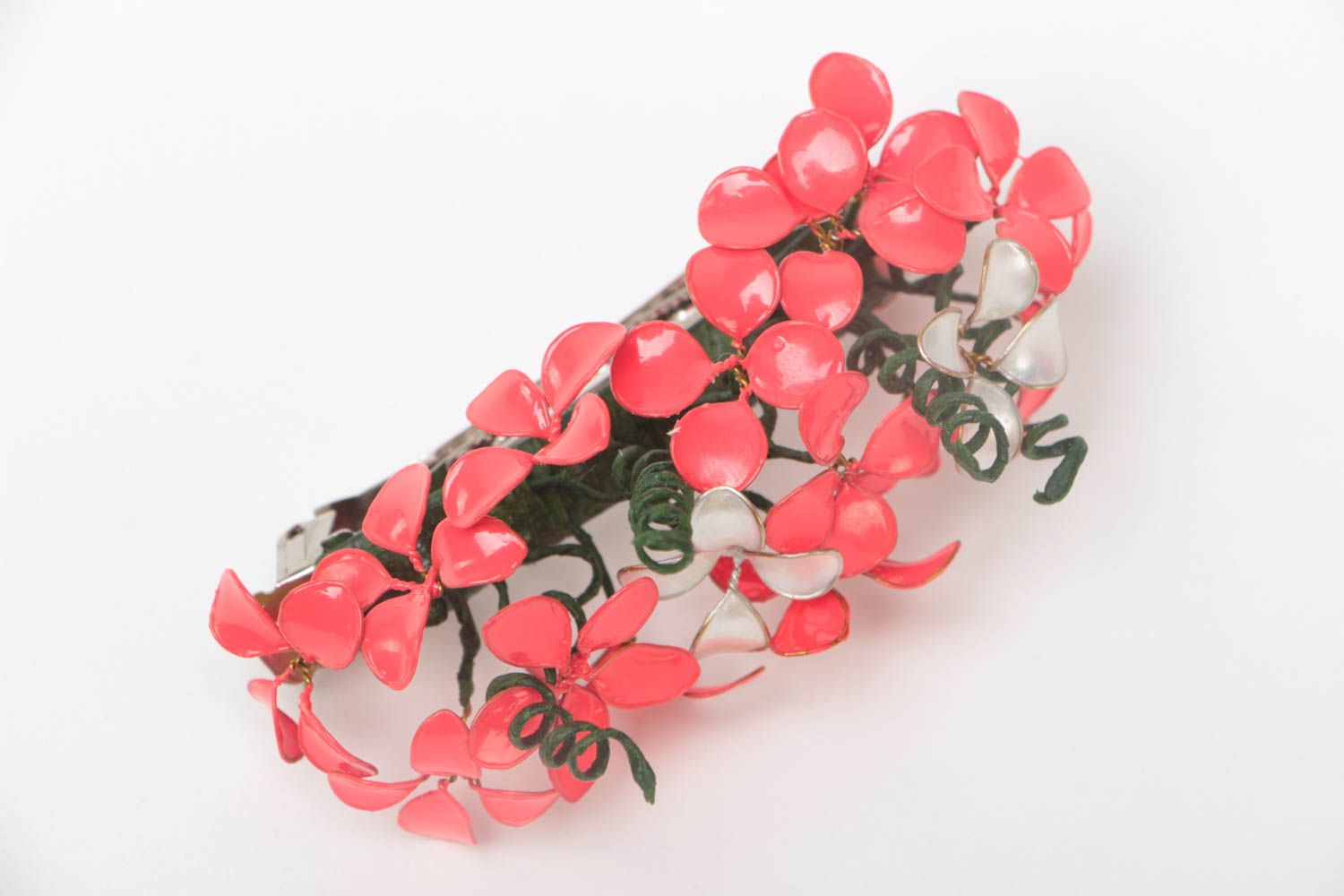 Designer Blume Haarspange aus Metall künstlerische Handarbeit modisch schön  foto 2
