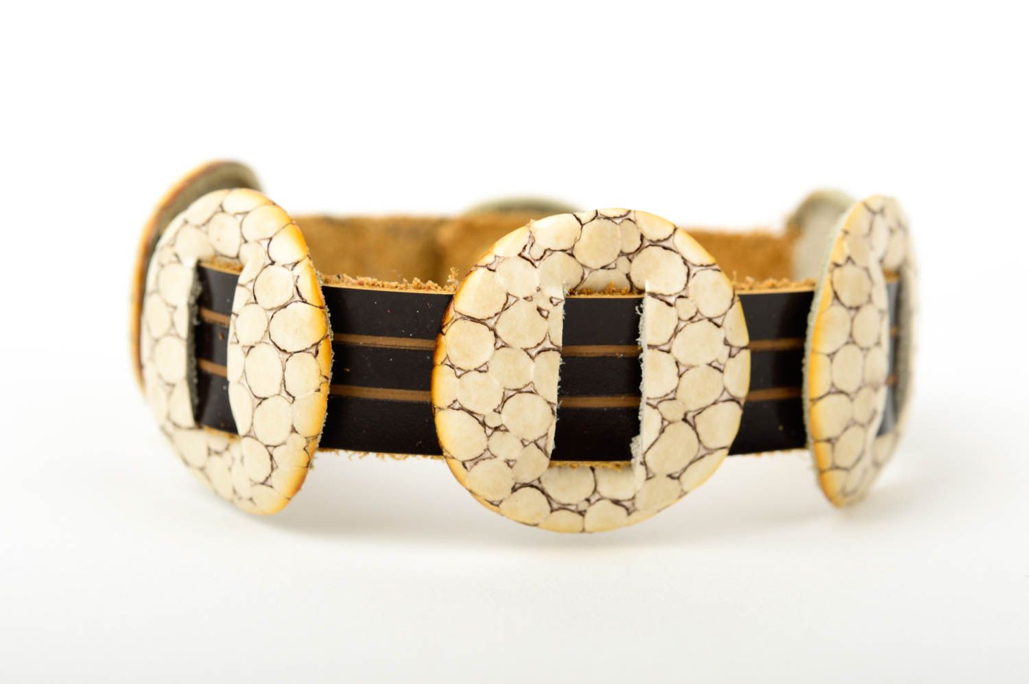 Beautiful handmade wrist bracelet leather goods costume jewelry designs photo 2