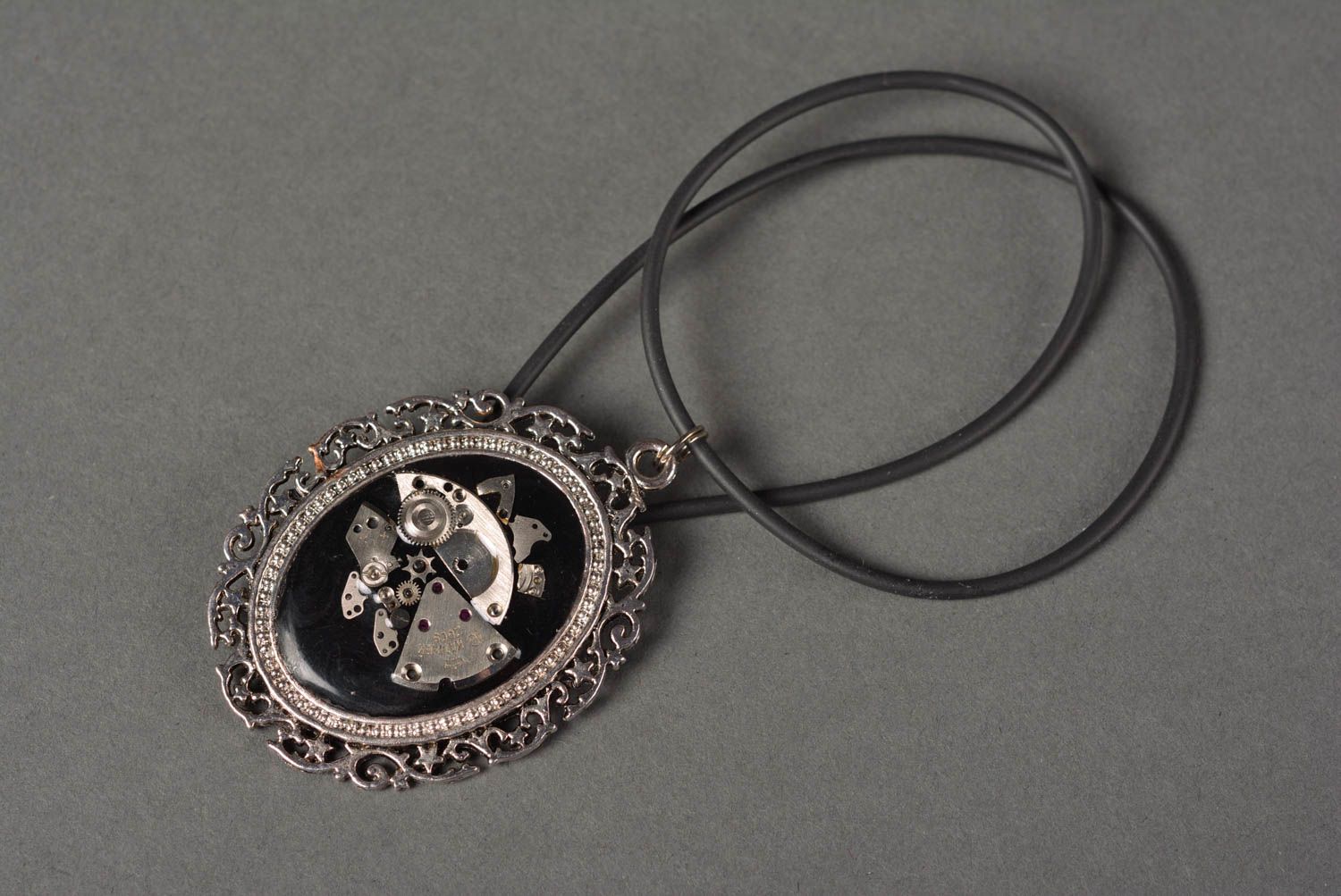 Handmade pendant designer jewelry unusual accessory gift for girls clay pendant photo 4
